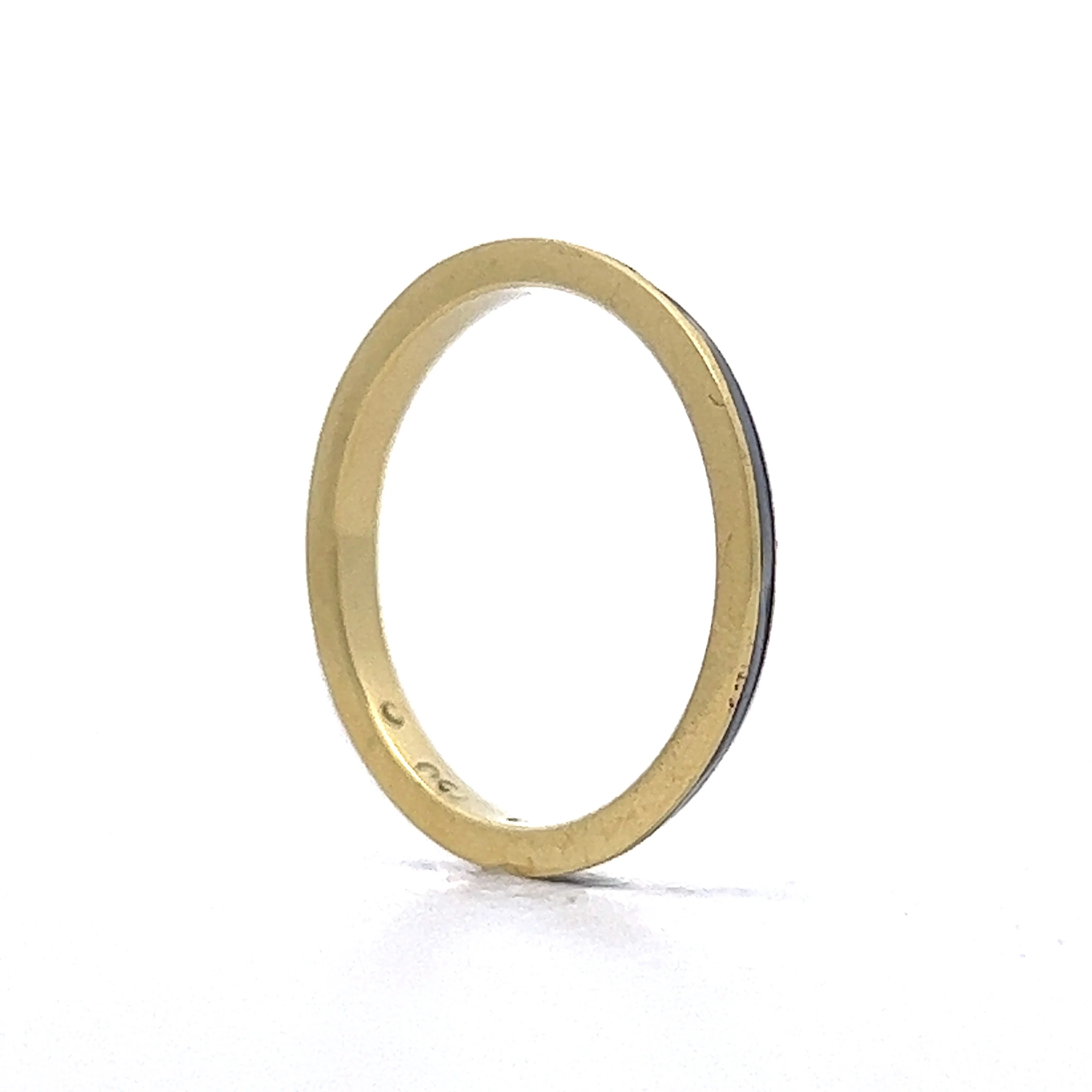 Hidalgo Blue Enamel Stacking Band in 14k Yellow Gold - Image 5