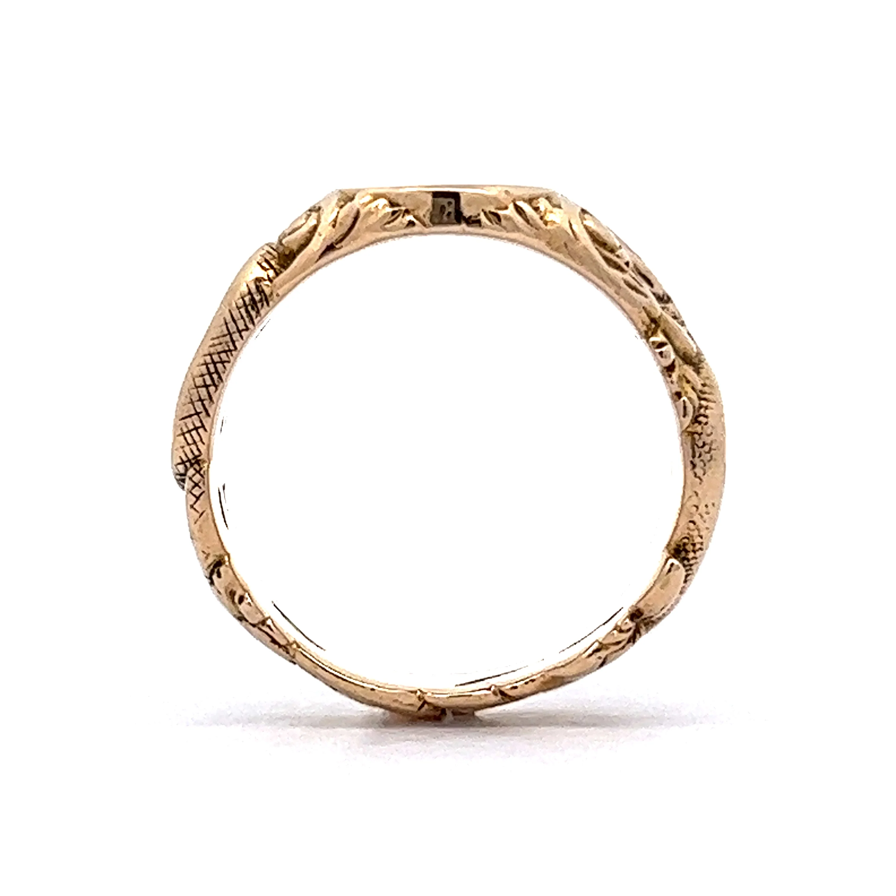 Antique Art Nouveau Serpent Signet Ring in 14k Yellow Gold - Image 4