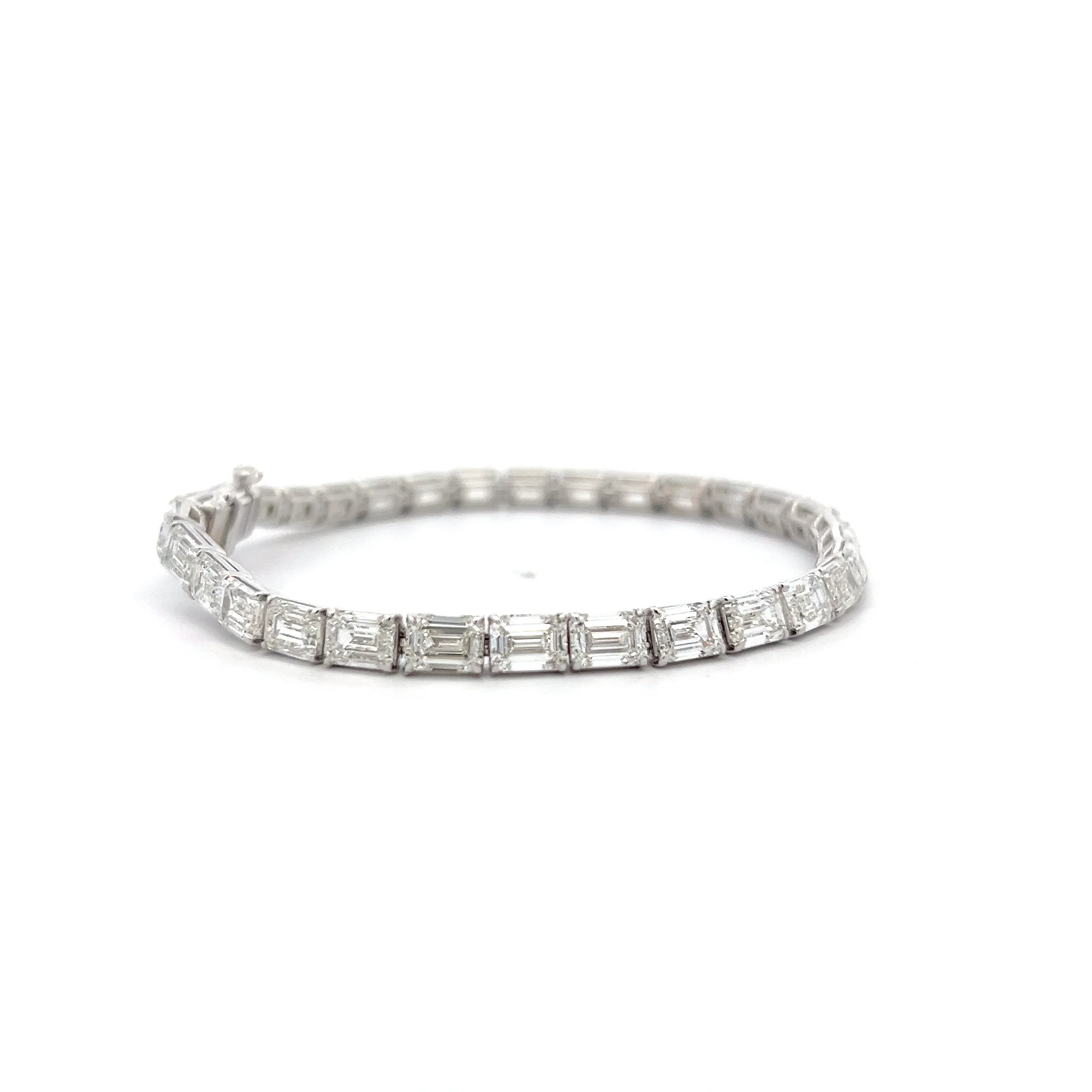 15.67 Emerald Cut Diamond Bracelet in 18k White Gold - Image 3