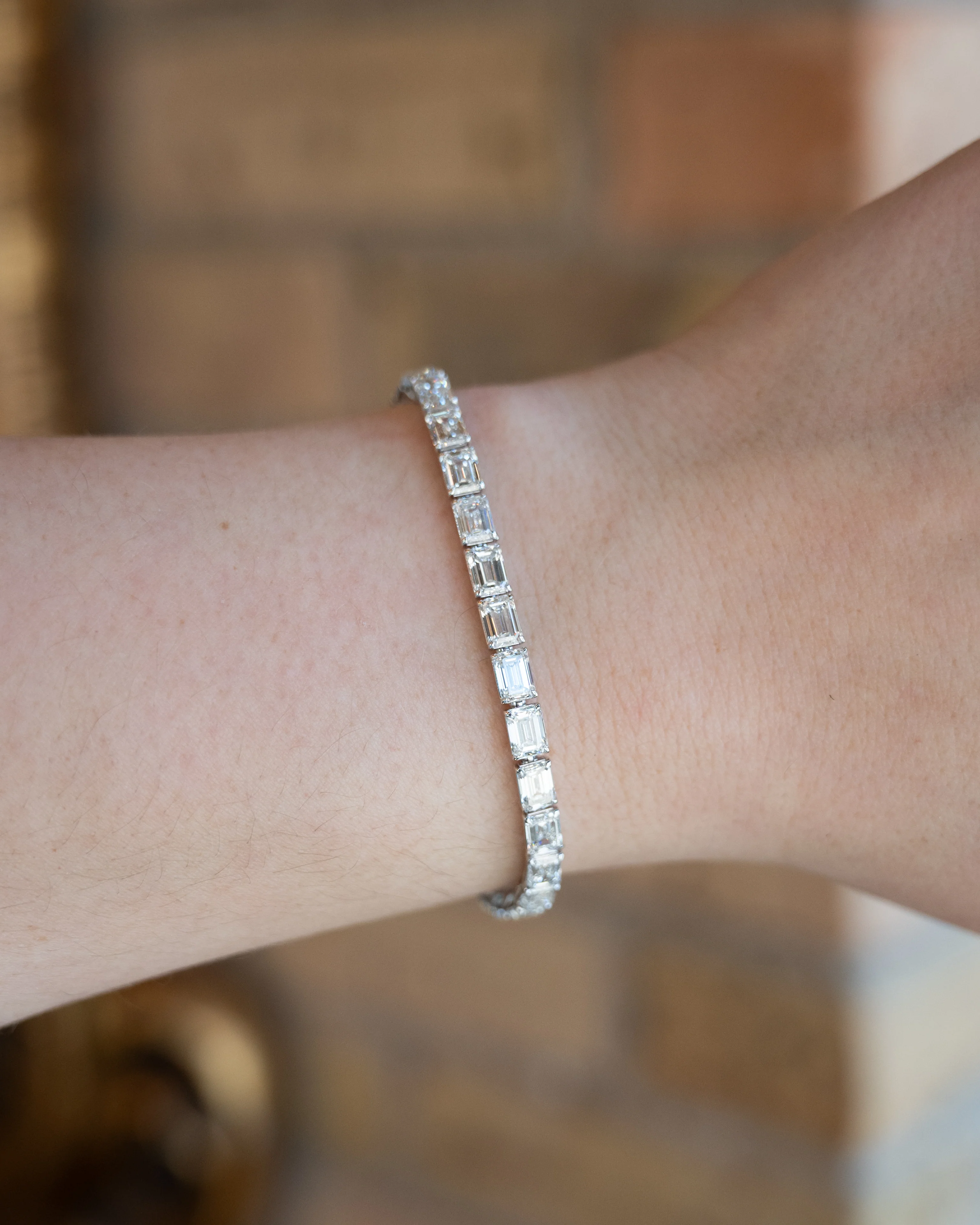 15.67 Emerald Cut Diamond Bracelet in 18k White Gold - Image 6