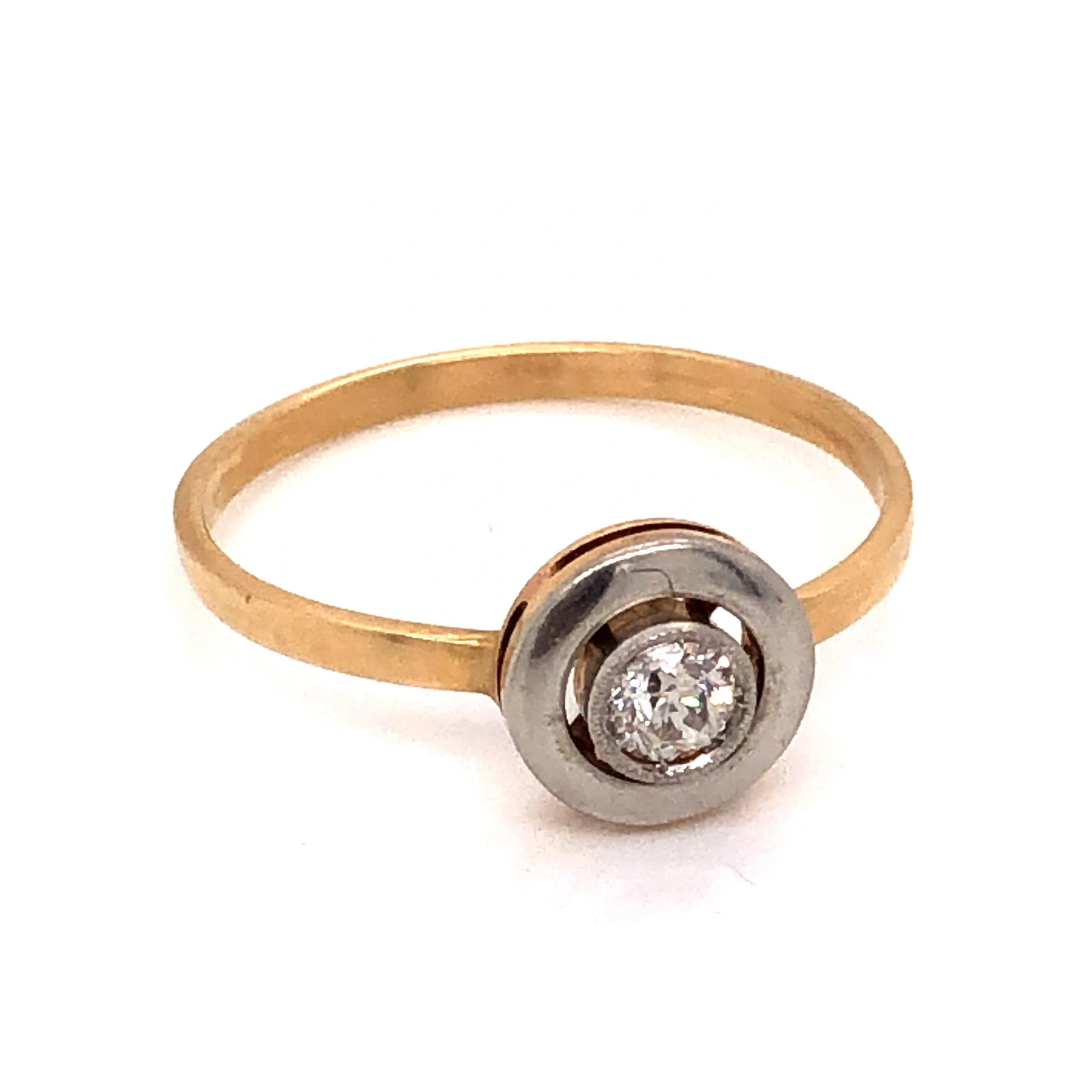 .15 Art Deco Diamond Engagement Ring in 14k & Platinum - Image 3