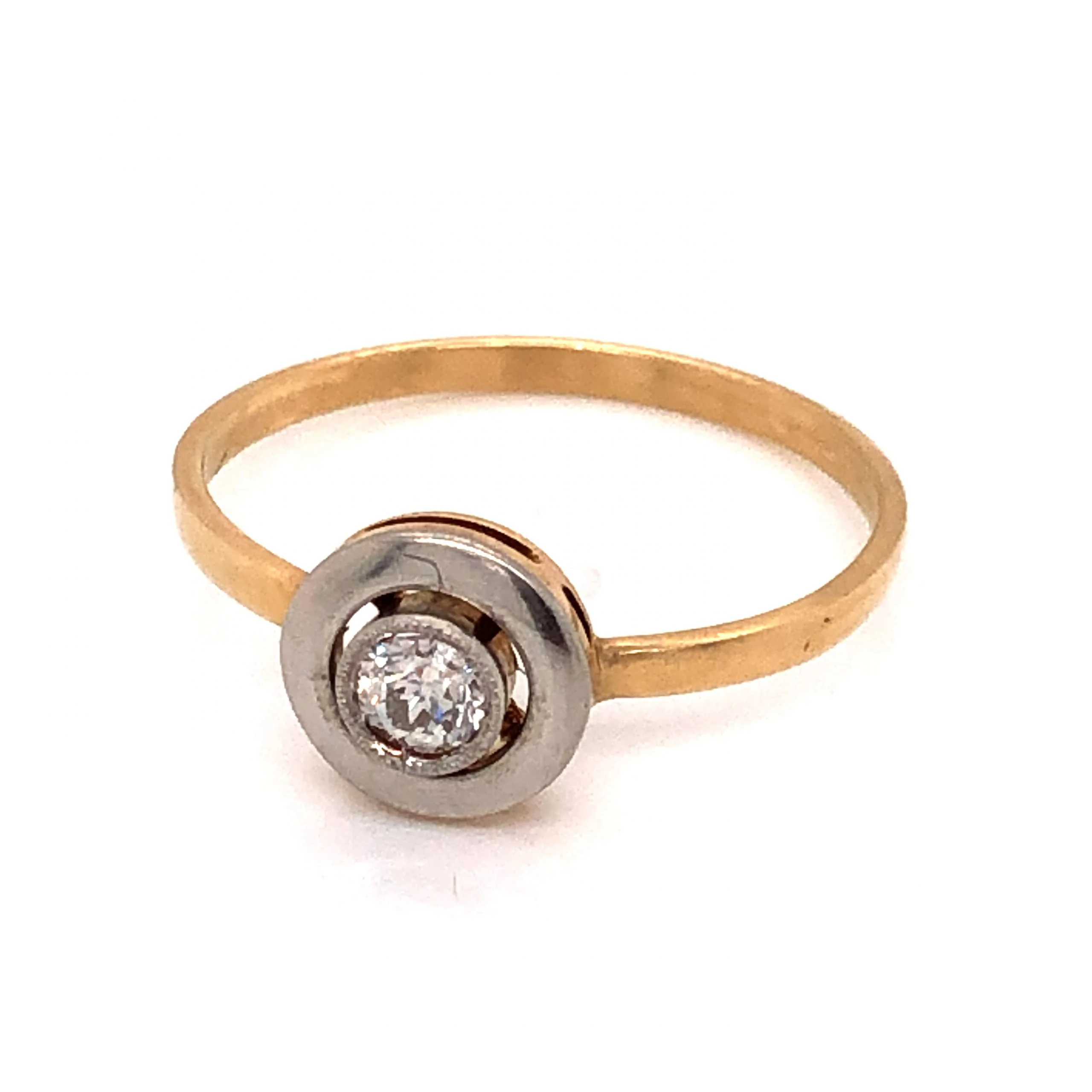 .15 Art Deco Diamond Engagement Ring in 14k & Platinum - Image 4