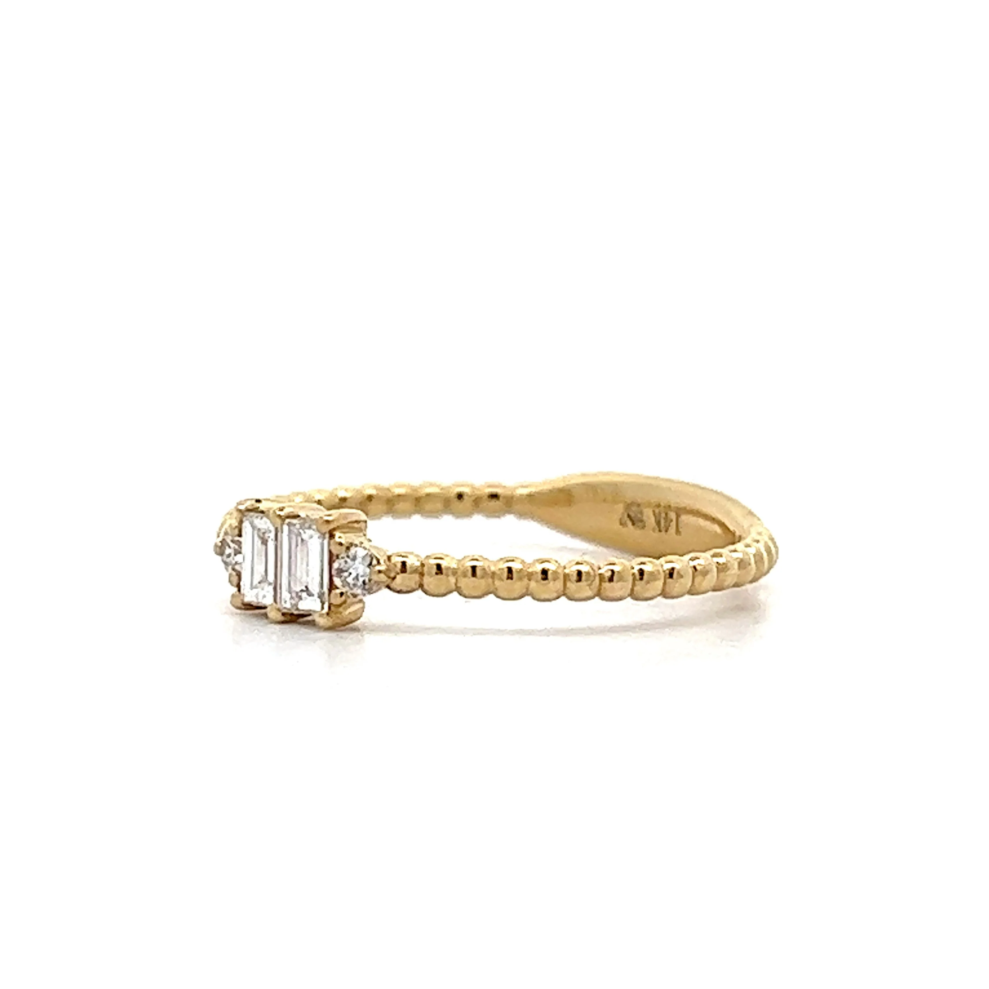 .15 Baguette Diamond Stacking Ring in Yellow Gold - Image 2