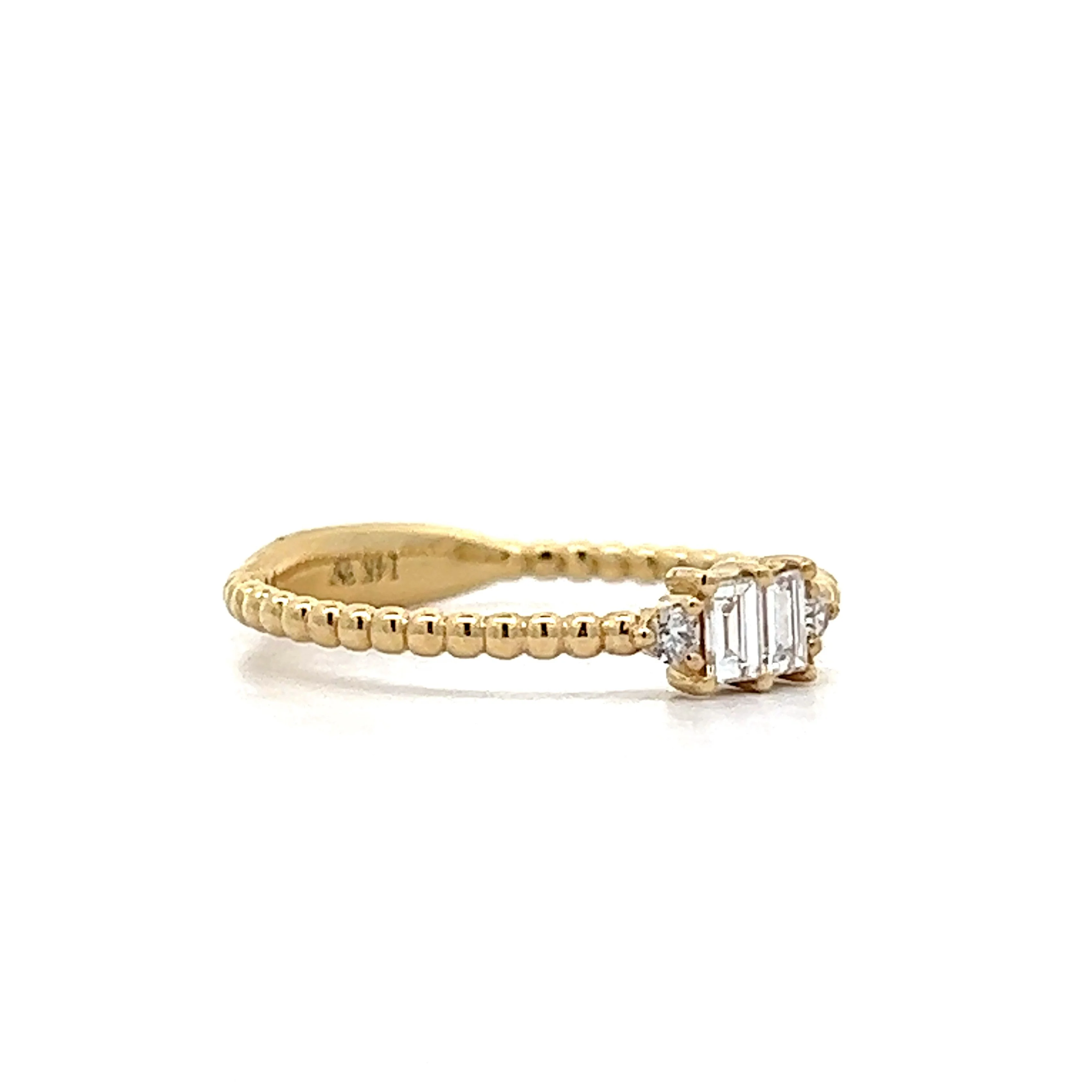 .15 Baguette Diamond Stacking Ring in Yellow Gold - Image 3