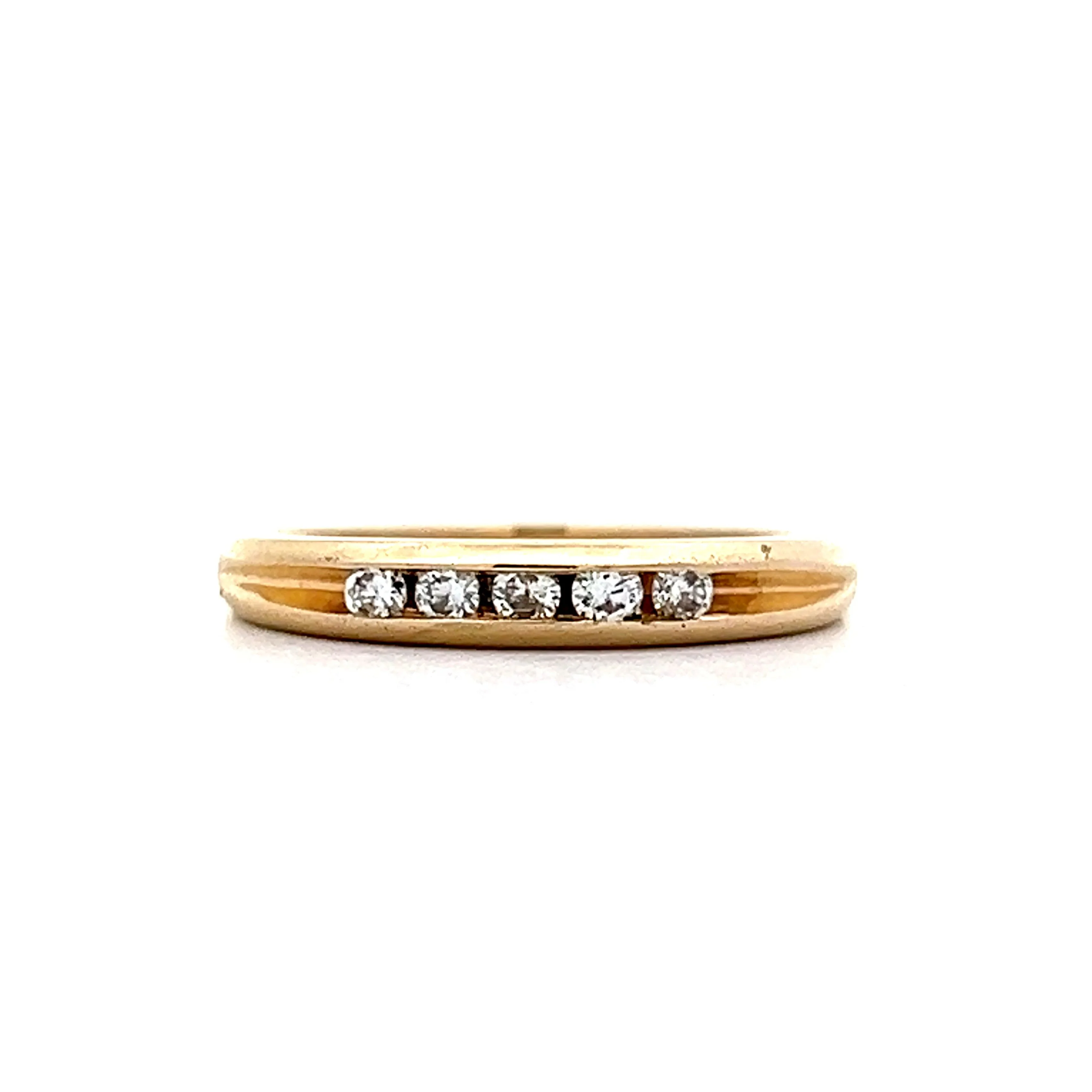 .15 Channel Set Five Diamond Wedding Band in 14k