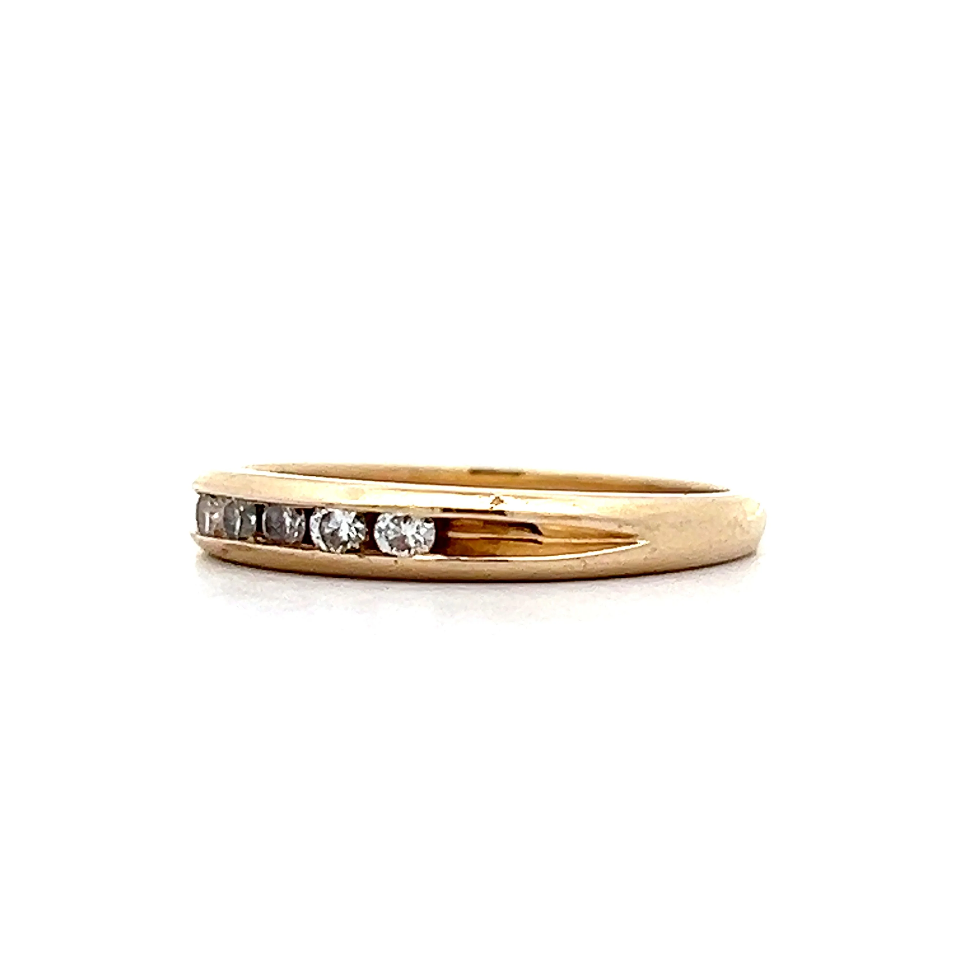 .15 Channel Set Five Diamond Wedding Band in 14k - Image 2