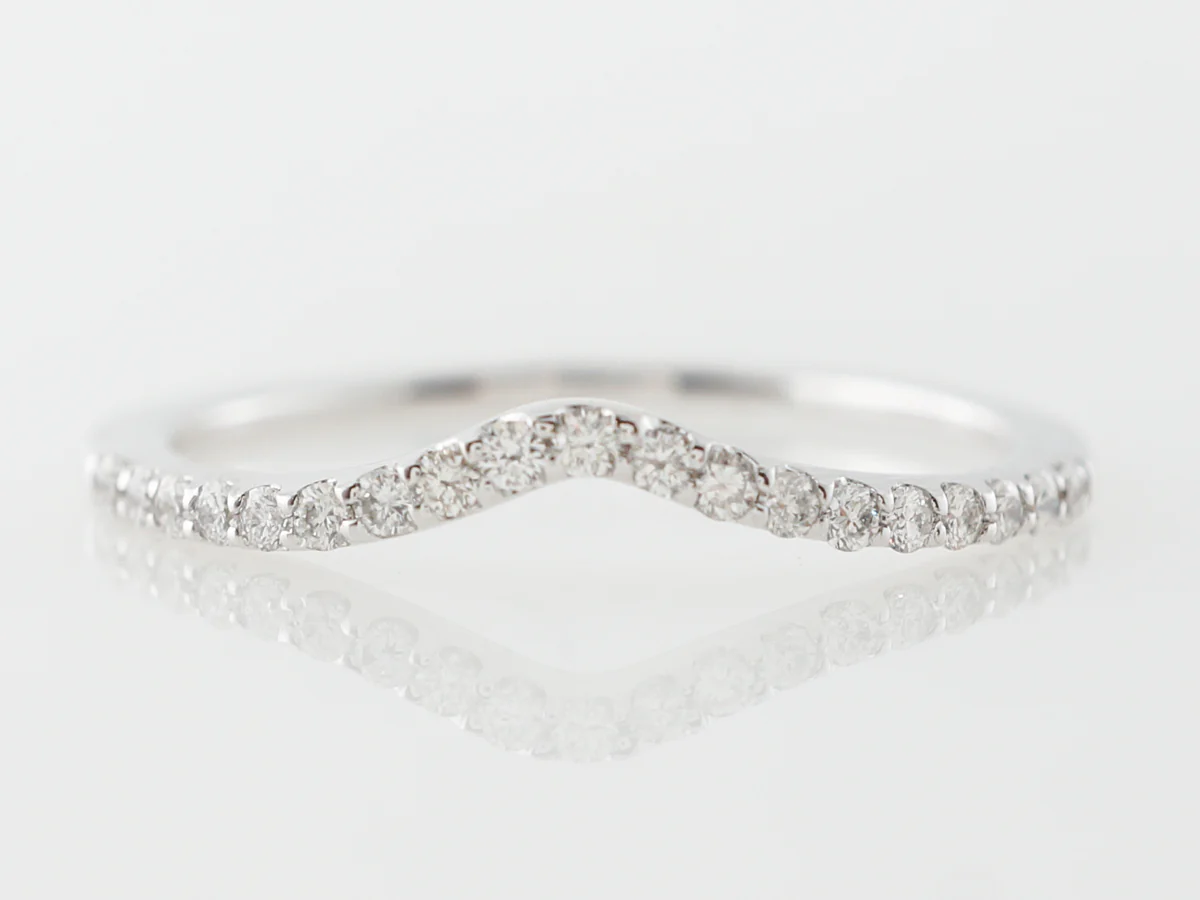 .15 Contour Wedding Band w/ Diamonds in White Gold
