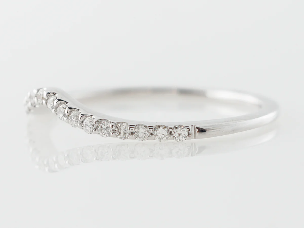 .15 Contour Wedding Band w/ Diamonds in White Gold - Image 2