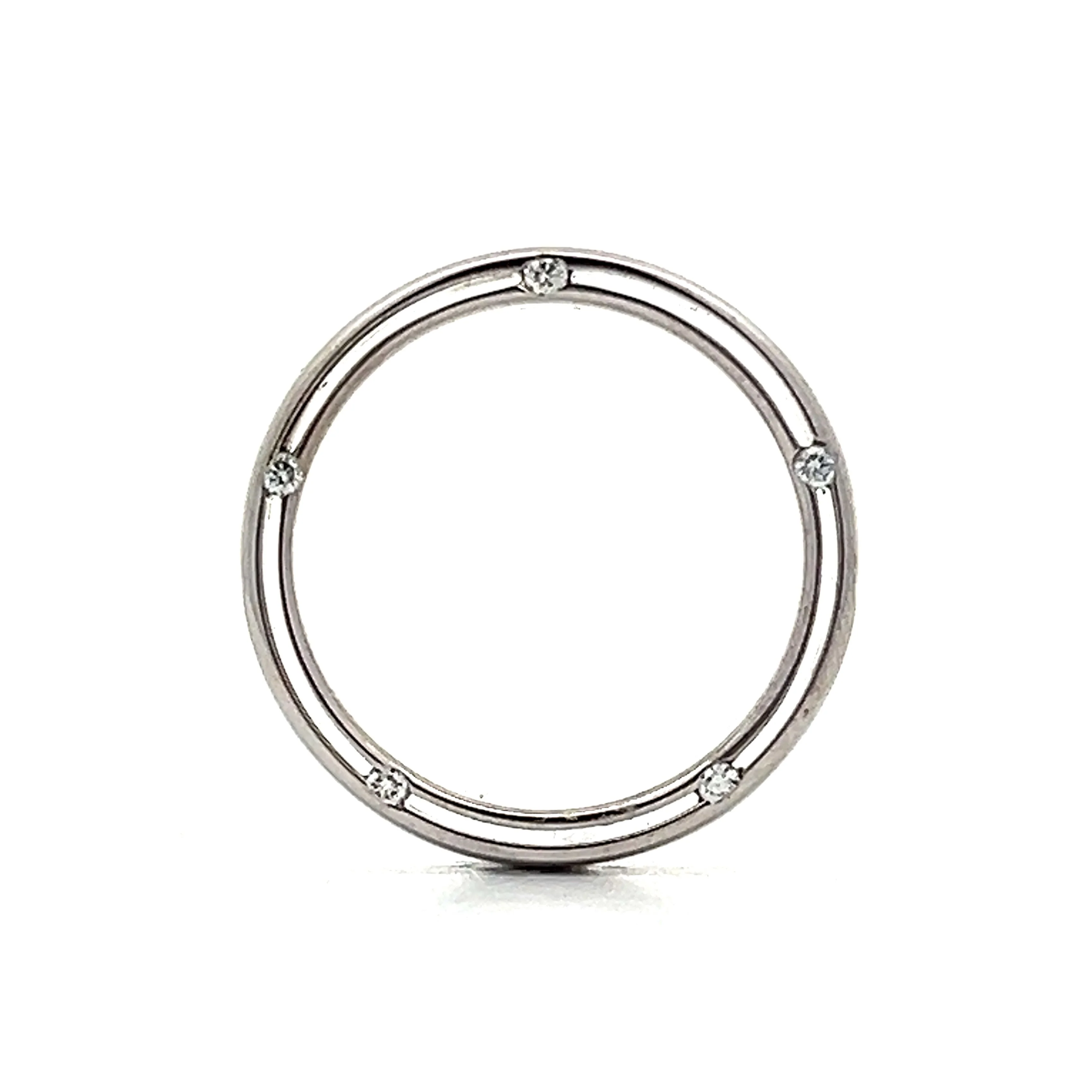 .15 Diamond Double Band in 14k White Gold - Image 4