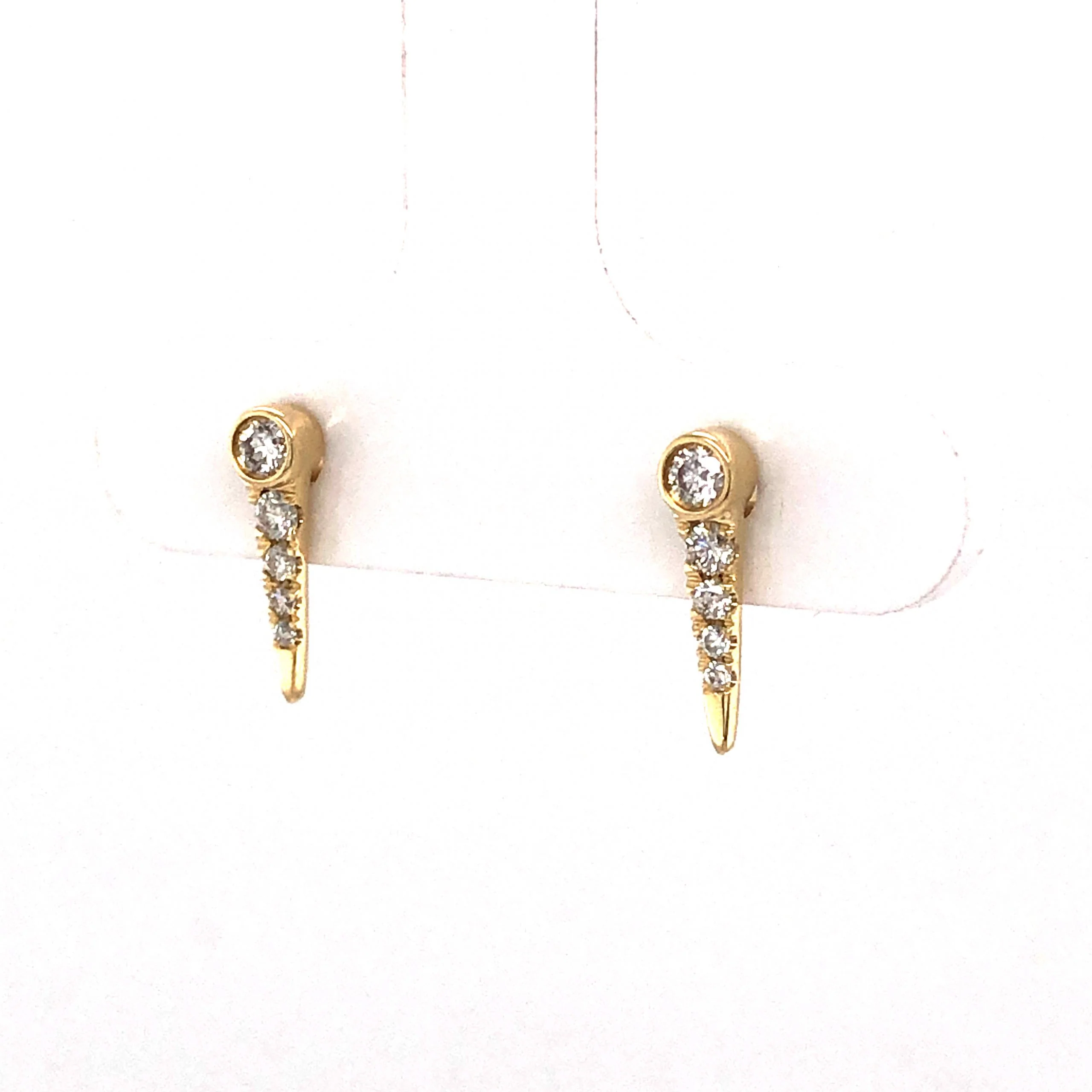 .15 Diamond Spike Stud Earrings in 14k Yellow Gold - Image 2