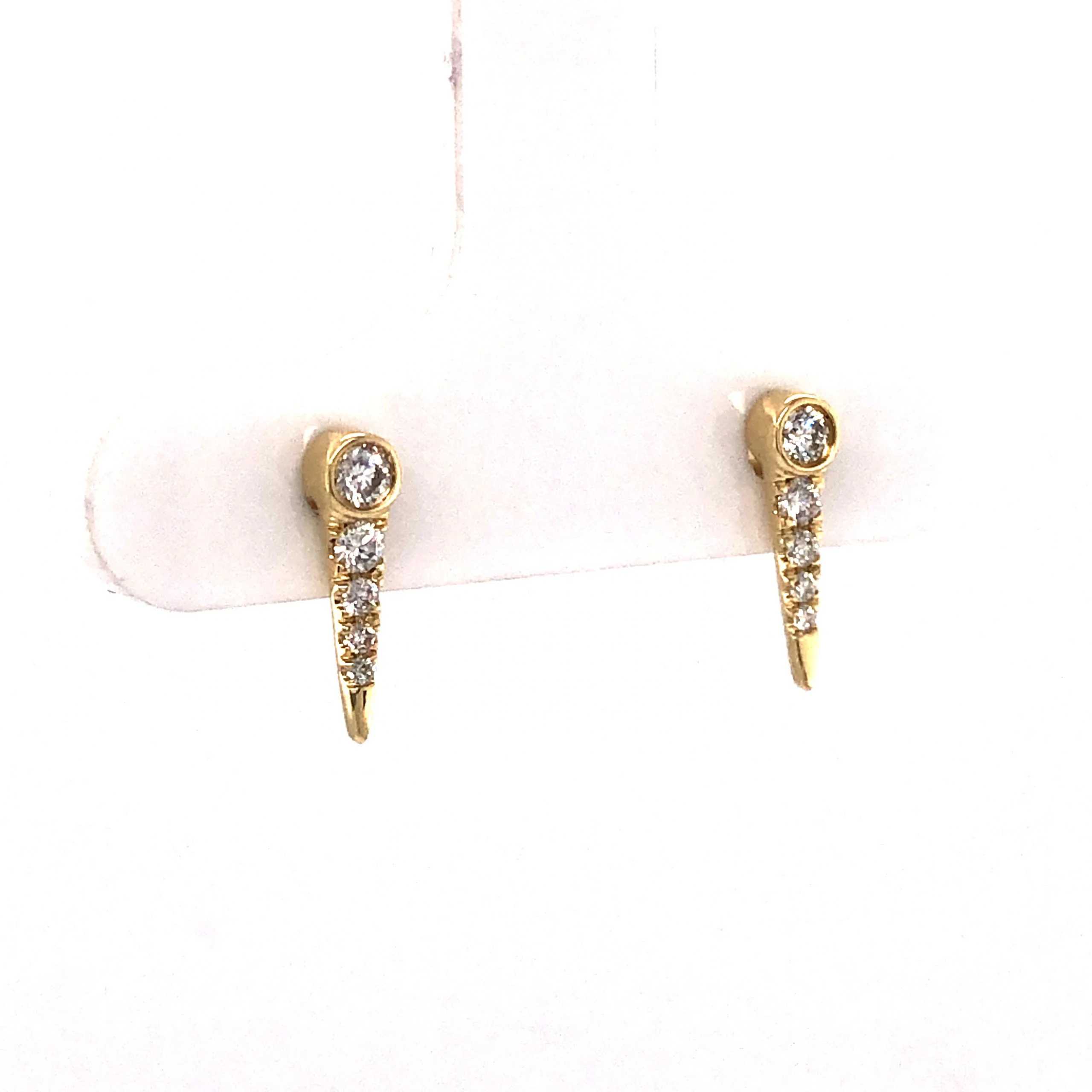 .15 Diamond Spike Stud Earrings in 14k Yellow Gold - Image 3