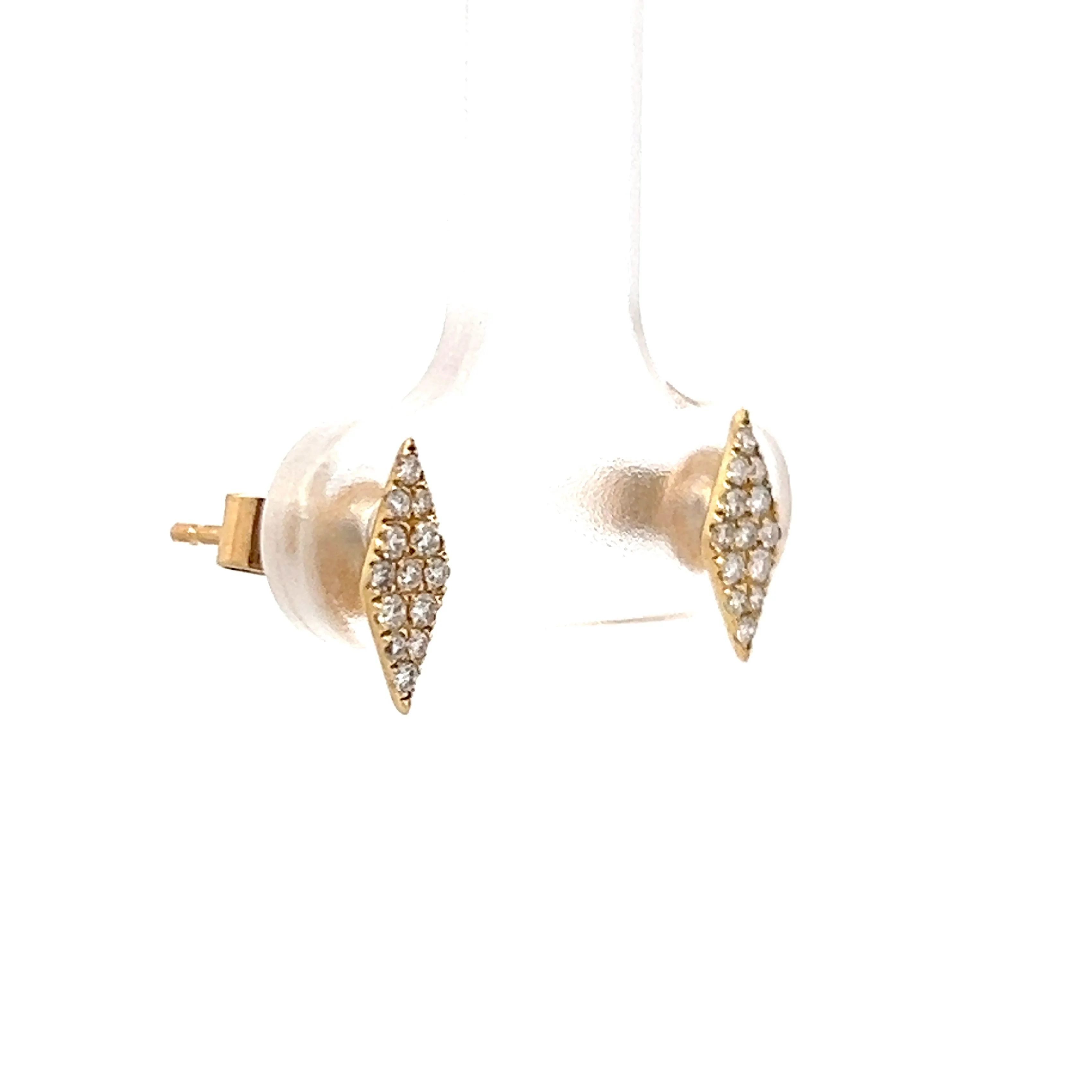 .15 Kite Shaped Diamond Stud Earrings in 14k - Image 3