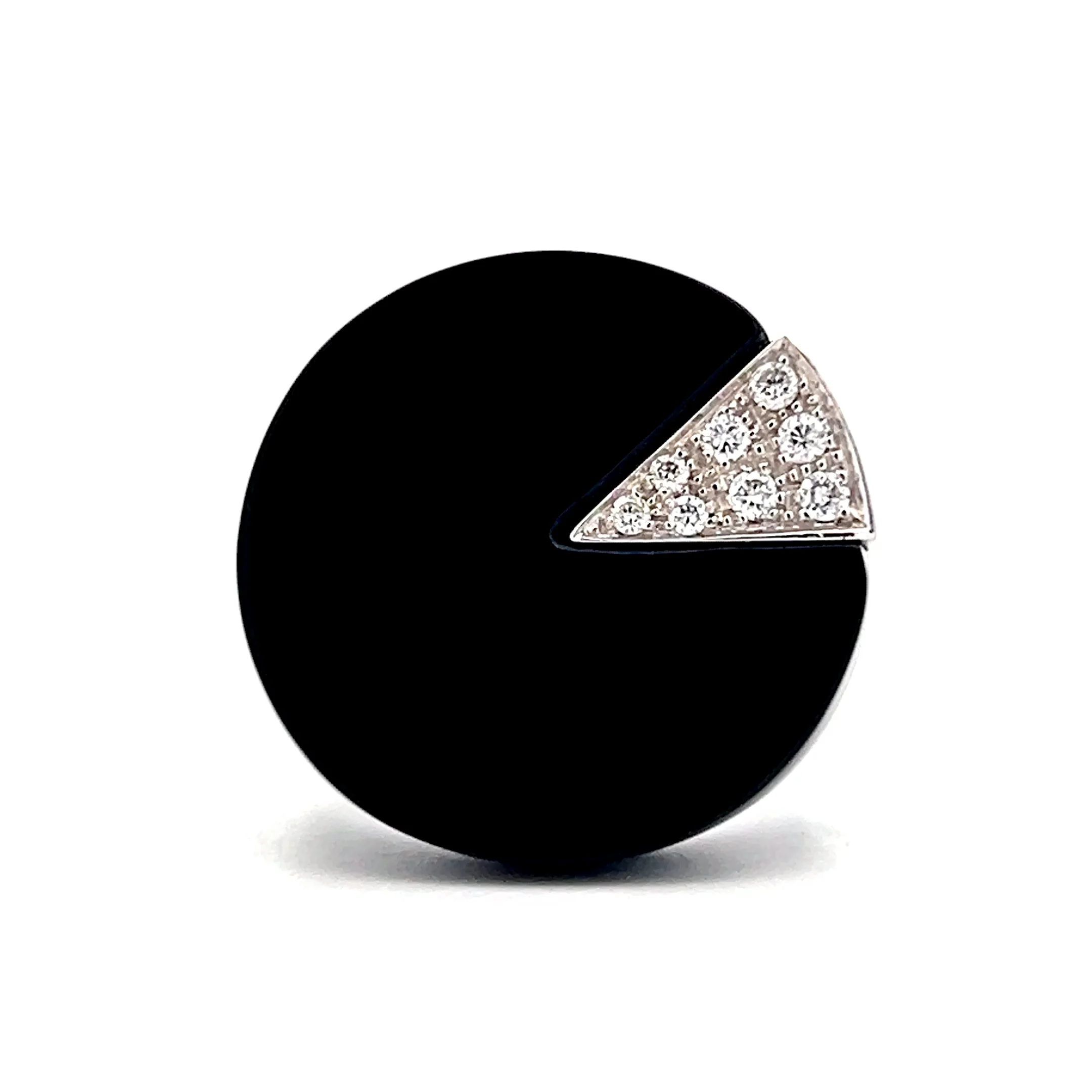 .15 Onyx & Diamond Cocktail Ring in 18k White Gold