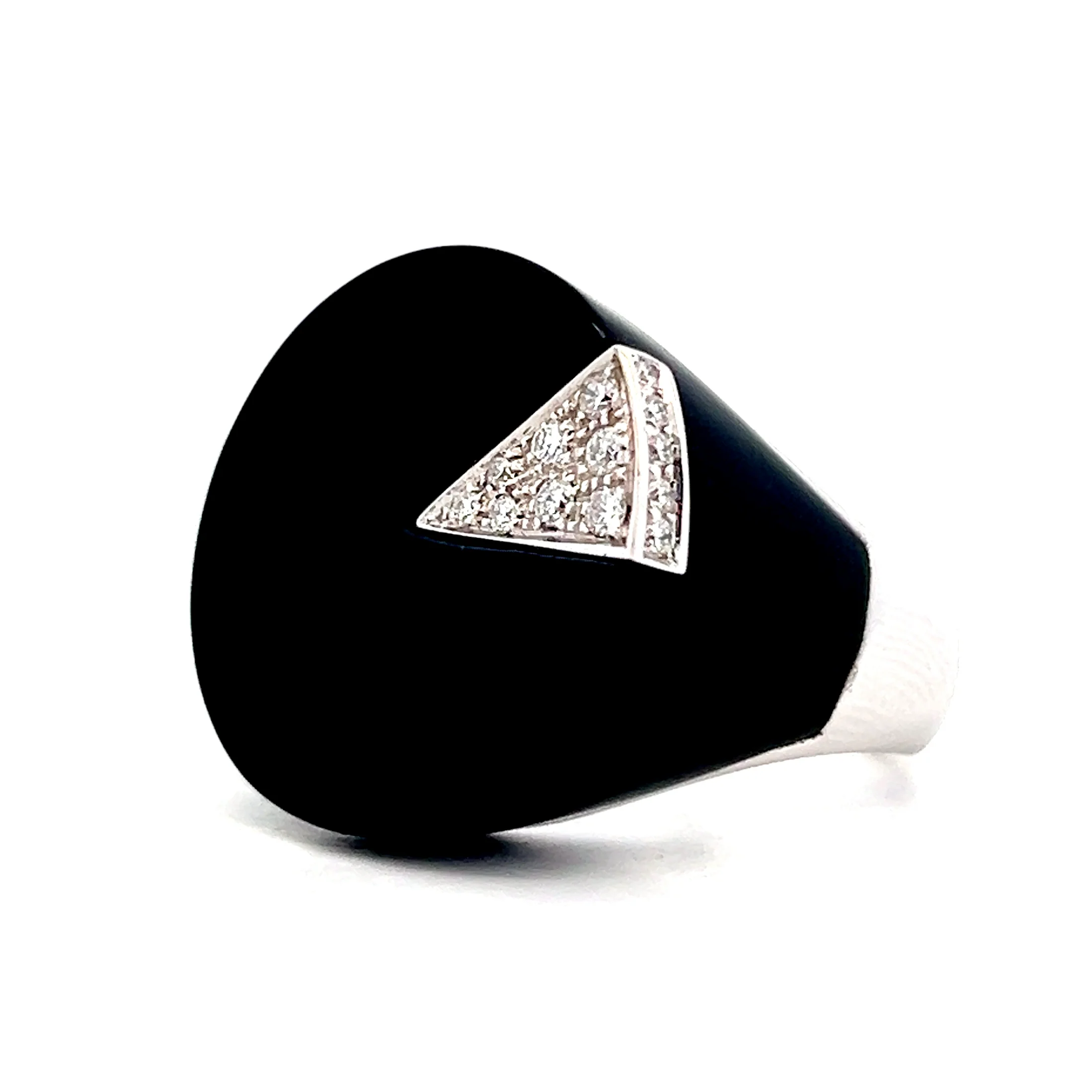 .15 Onyx & Diamond Cocktail Ring in 18k White Gold - Image 2