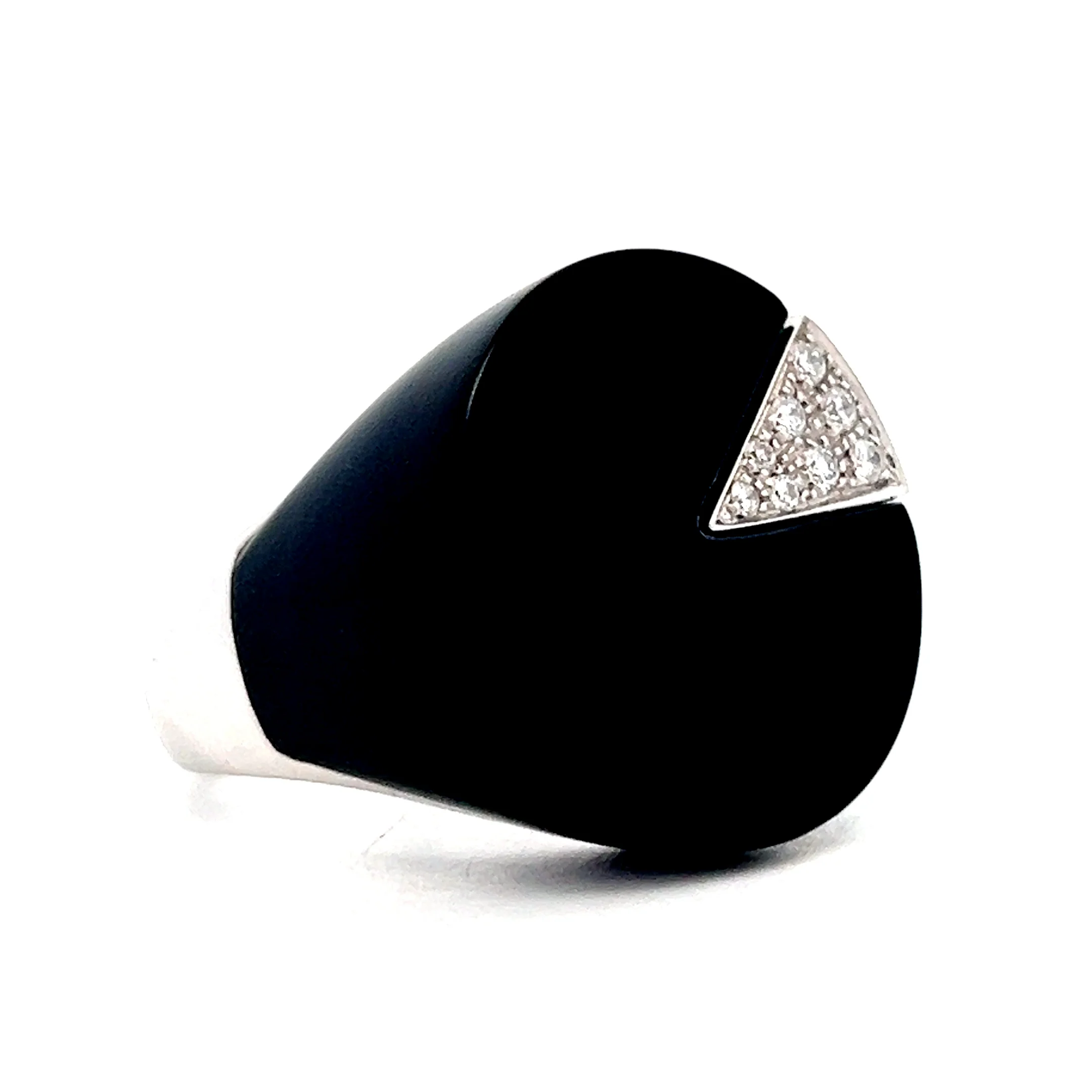 .15 Onyx & Diamond Cocktail Ring in 18k White Gold - Image 3
