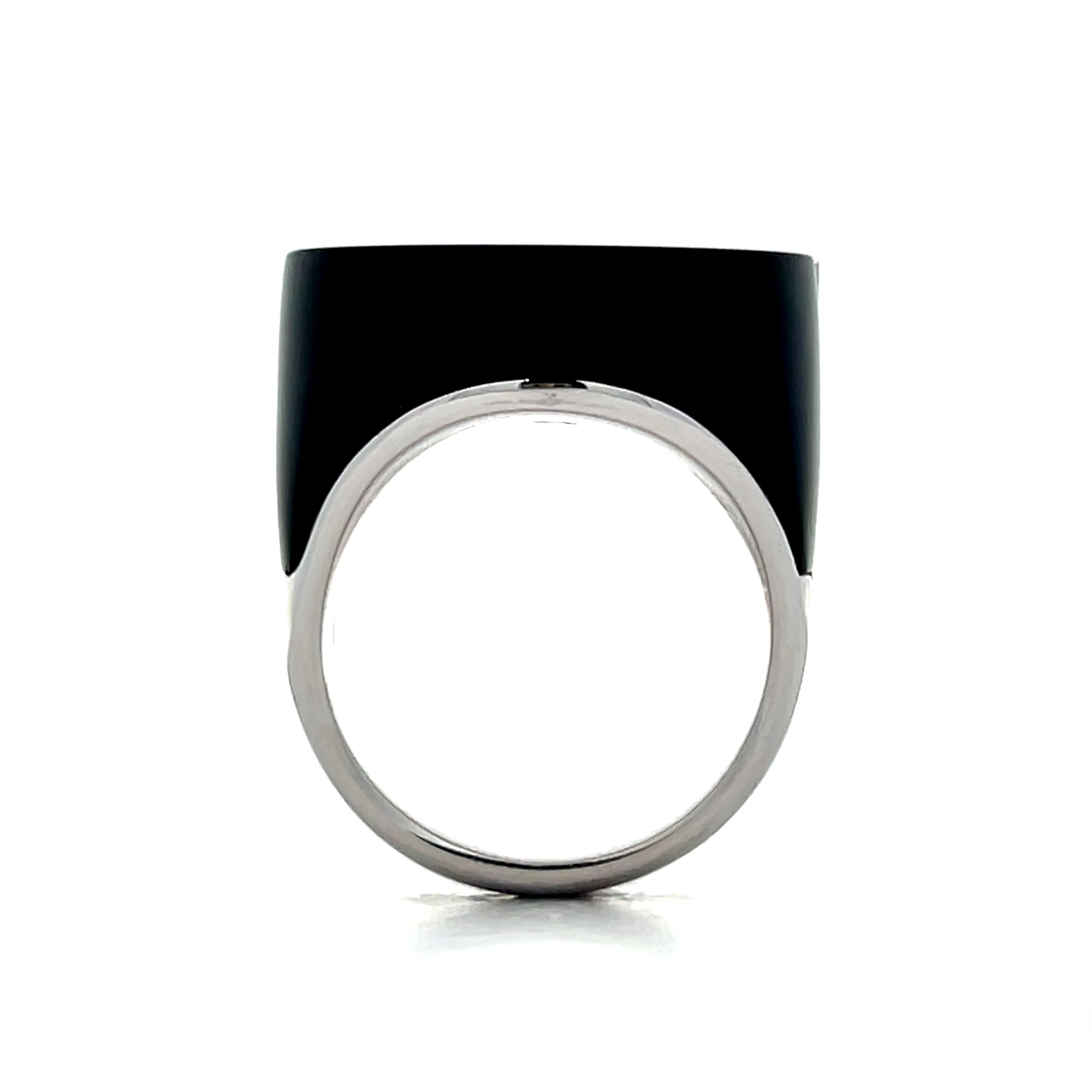 .15 Onyx & Diamond Cocktail Ring in 18k White Gold - Image 4