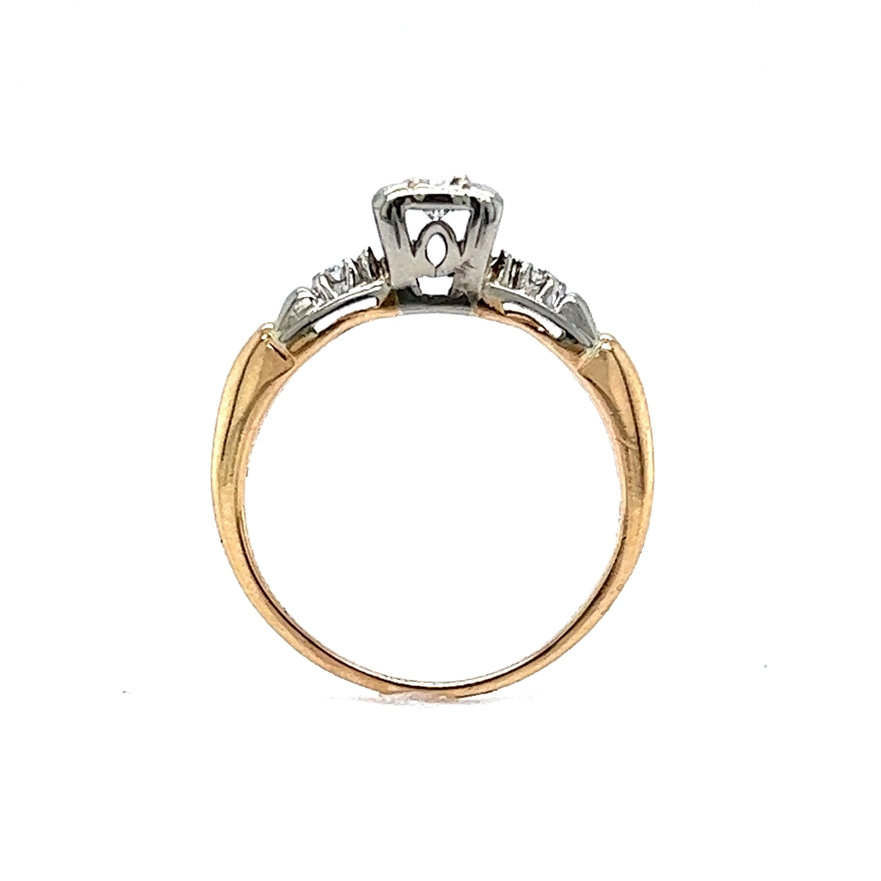 .15 Retro Two-Tone Engagement Ring in 14k Gold - Image 4