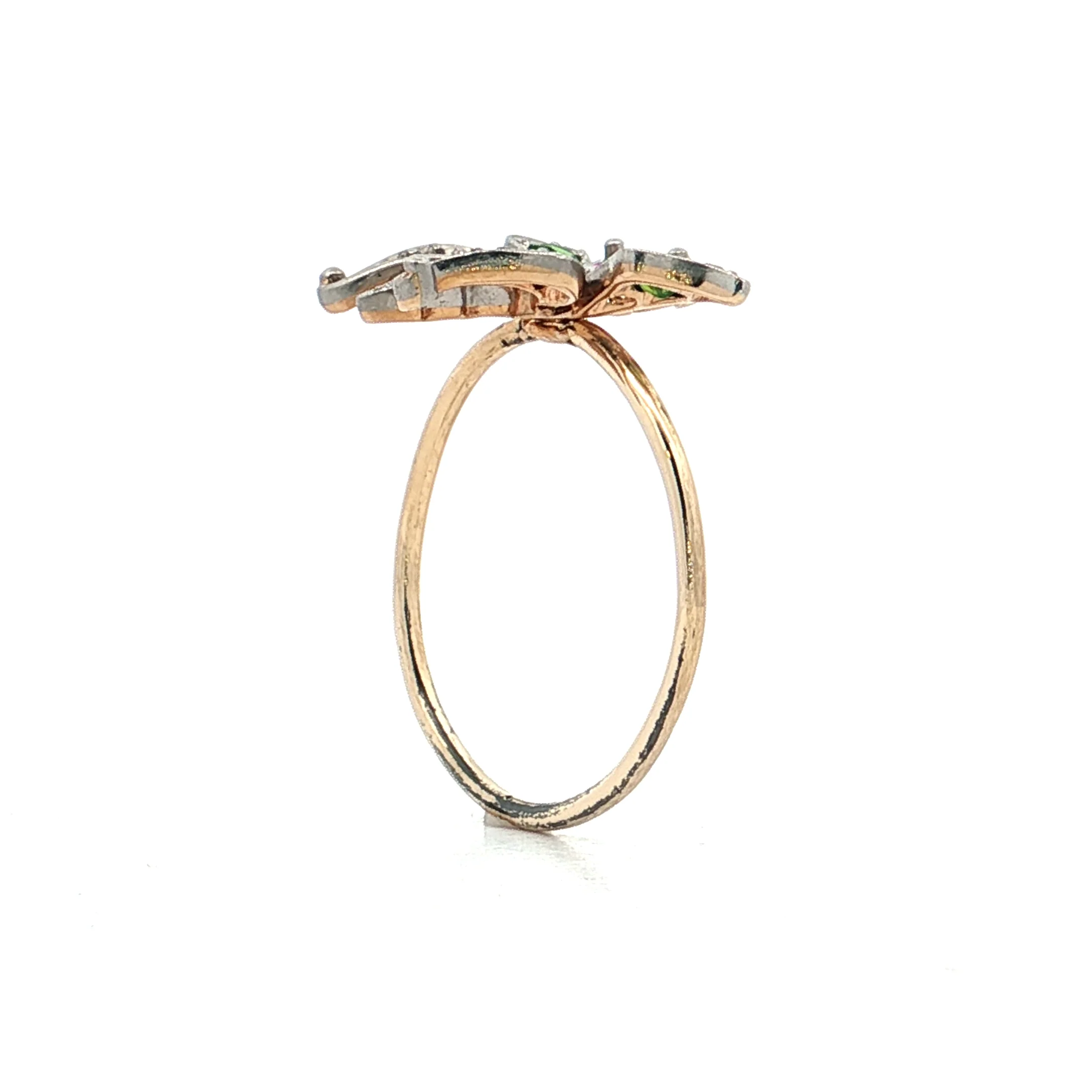 .15 Victorian Gemstone Butterfly Cocktail Ring 14k - Image 5