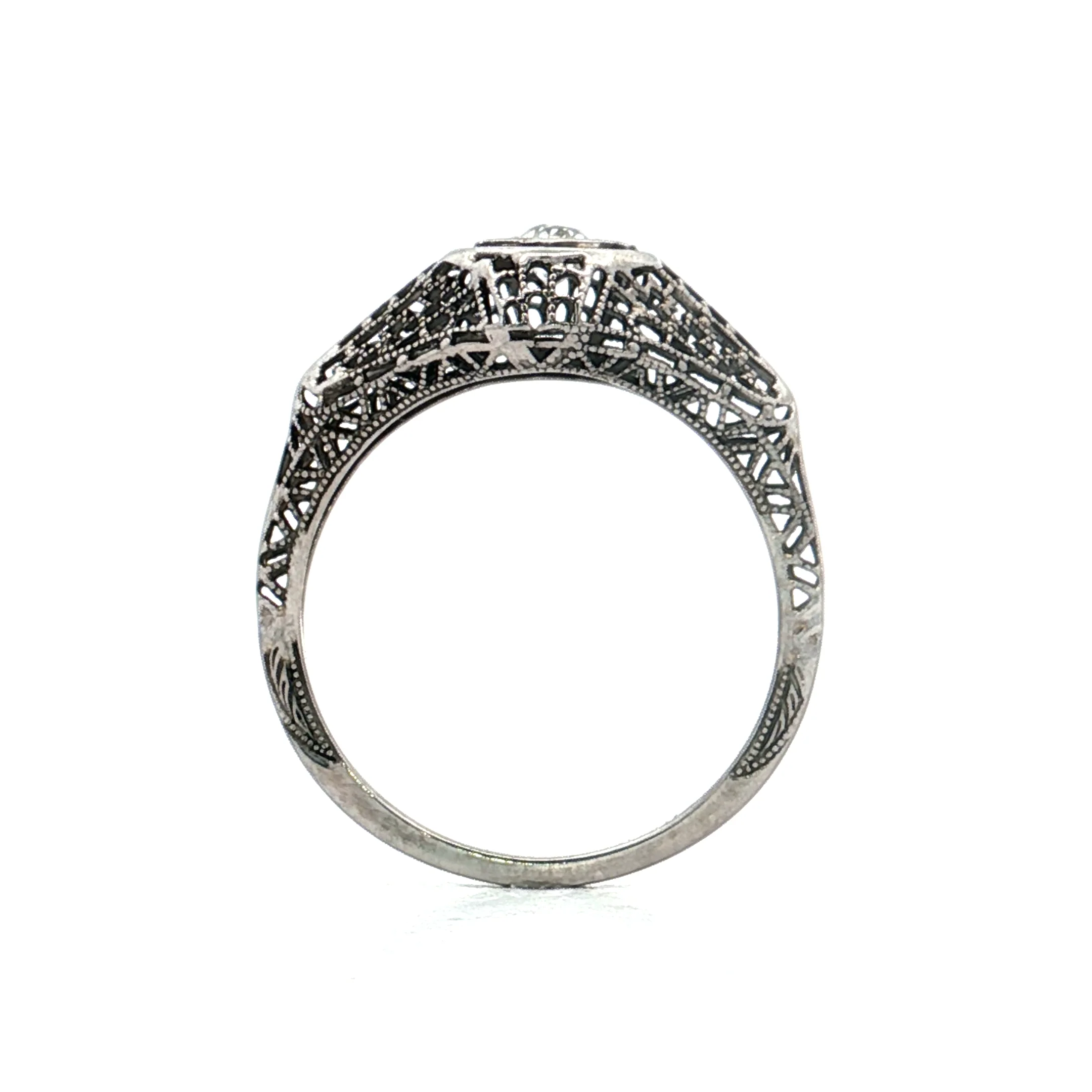 .15 Vintage Art Deco Diamond Engagement Ring 18k - Image 4