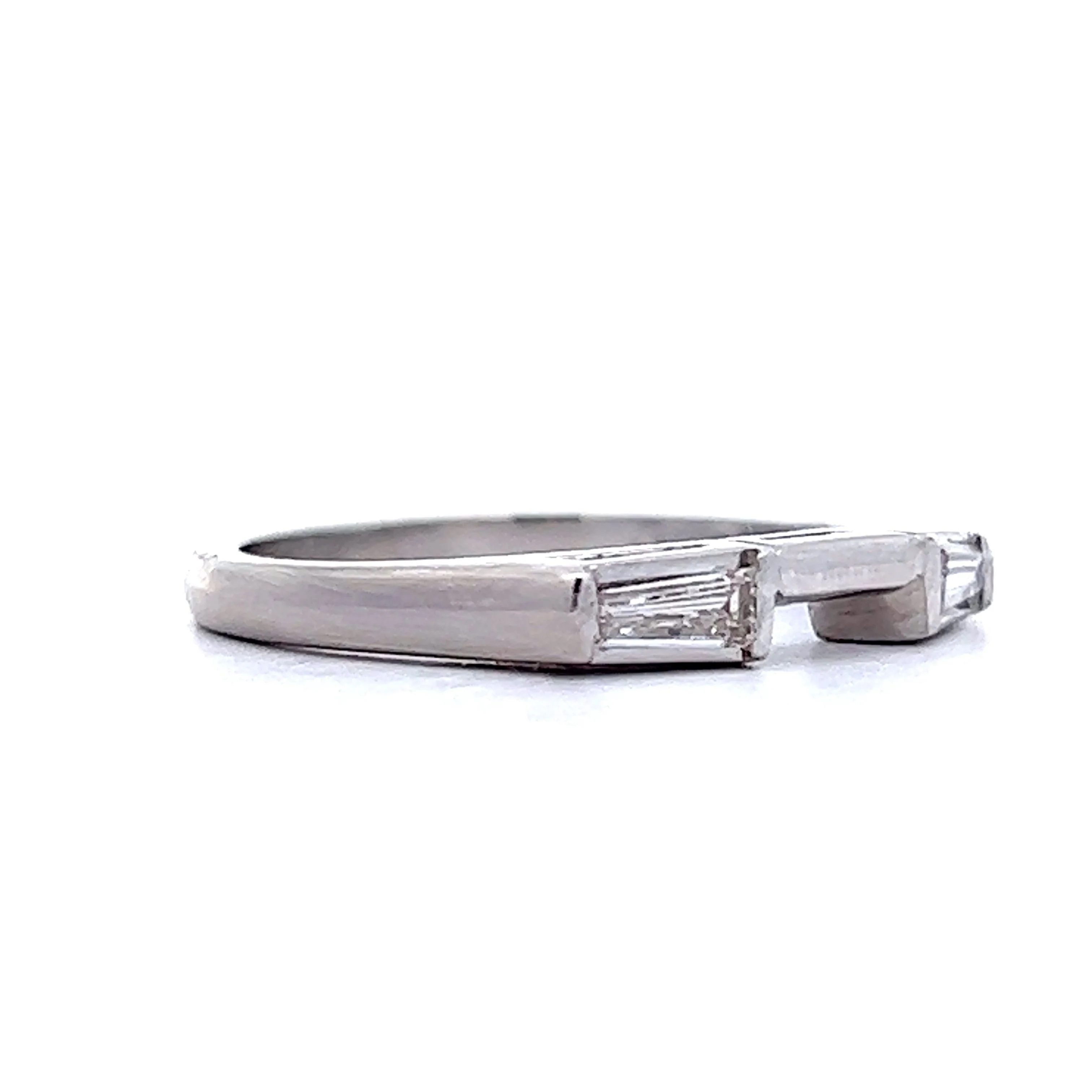 .15 Tapered Baguette Diamond Wedding Band in Platinum - Image 3