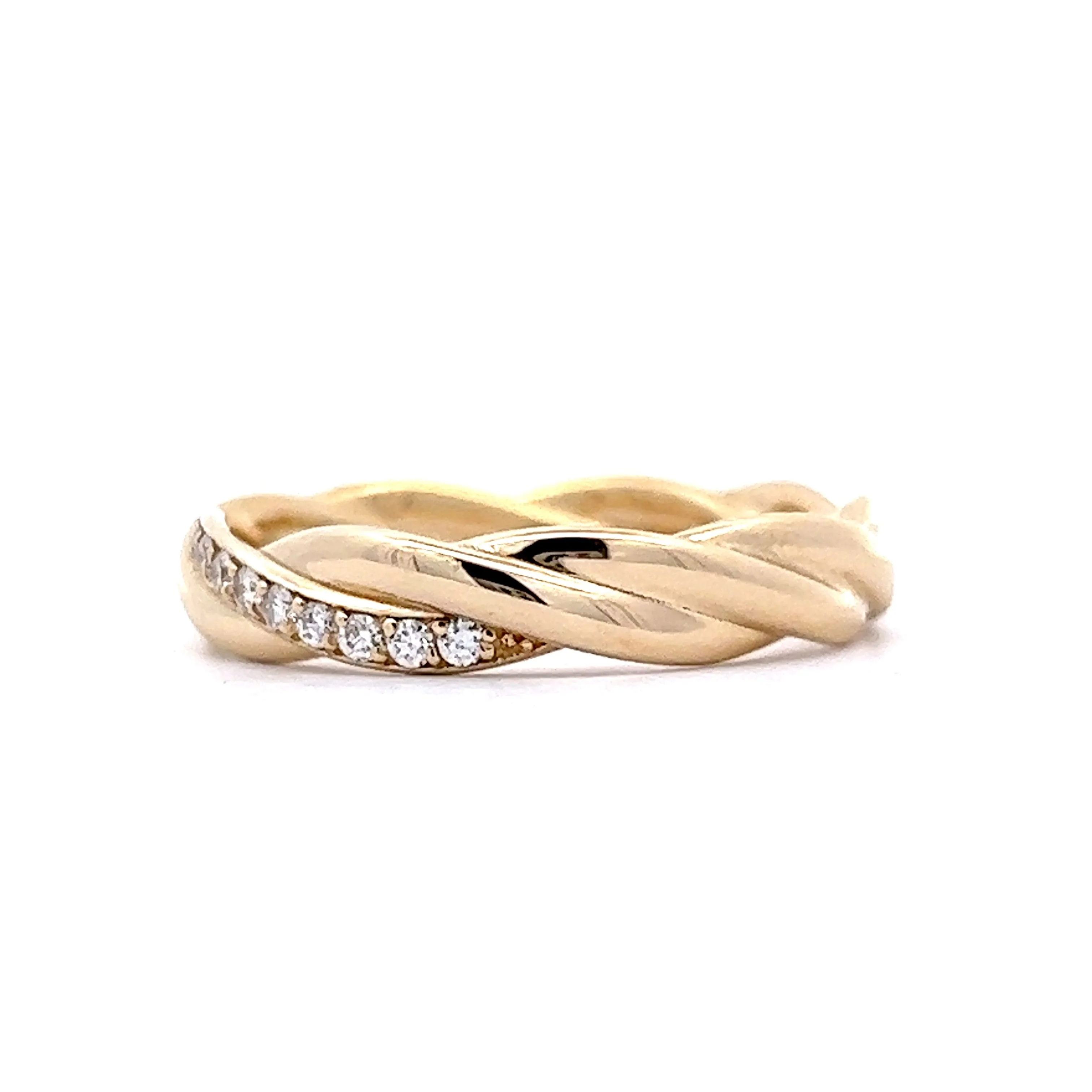 Men's Diamond Wedding Band in 14k Yellow Gold - Image 2