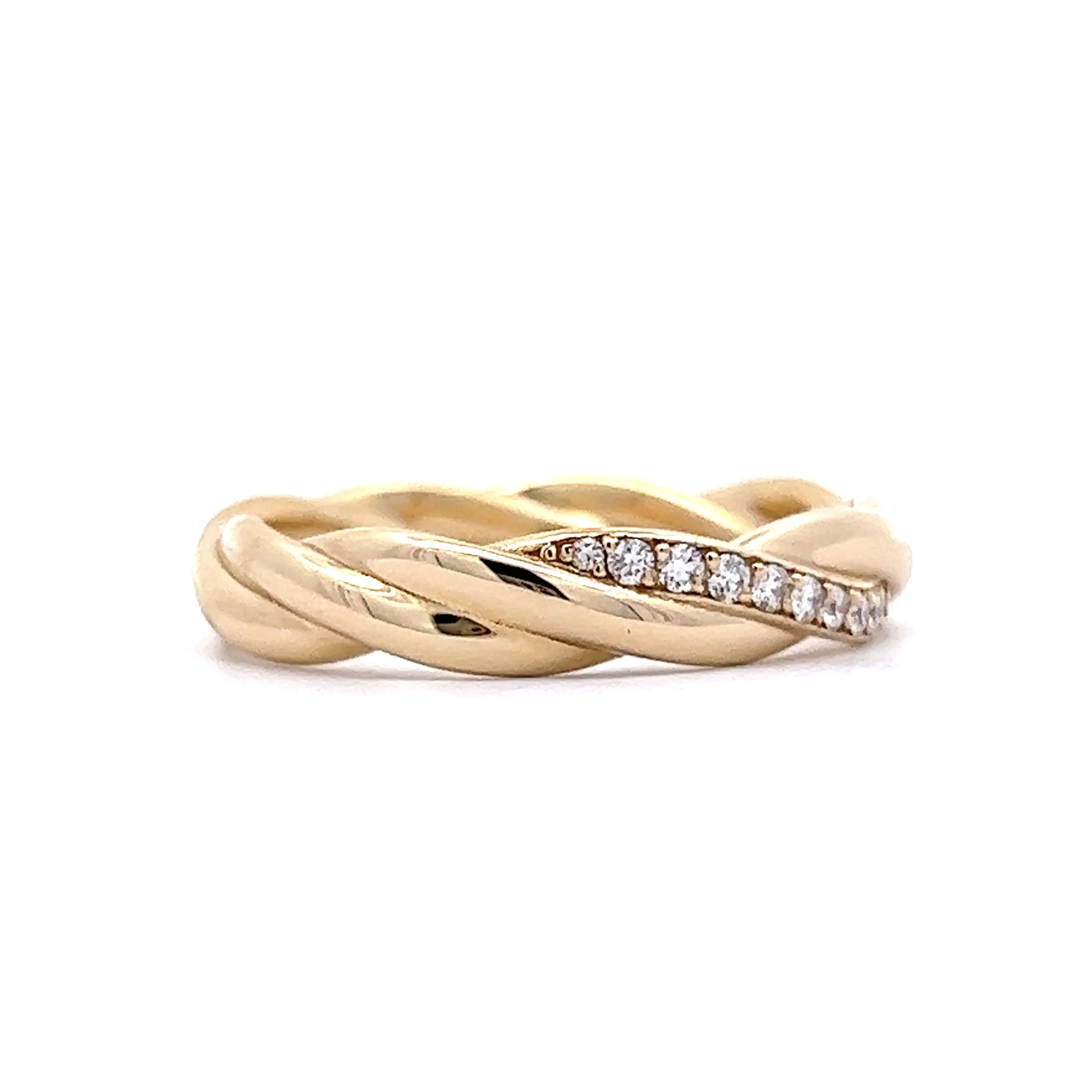 Men's Diamond Wedding Band in 14k Yellow Gold - Image 3