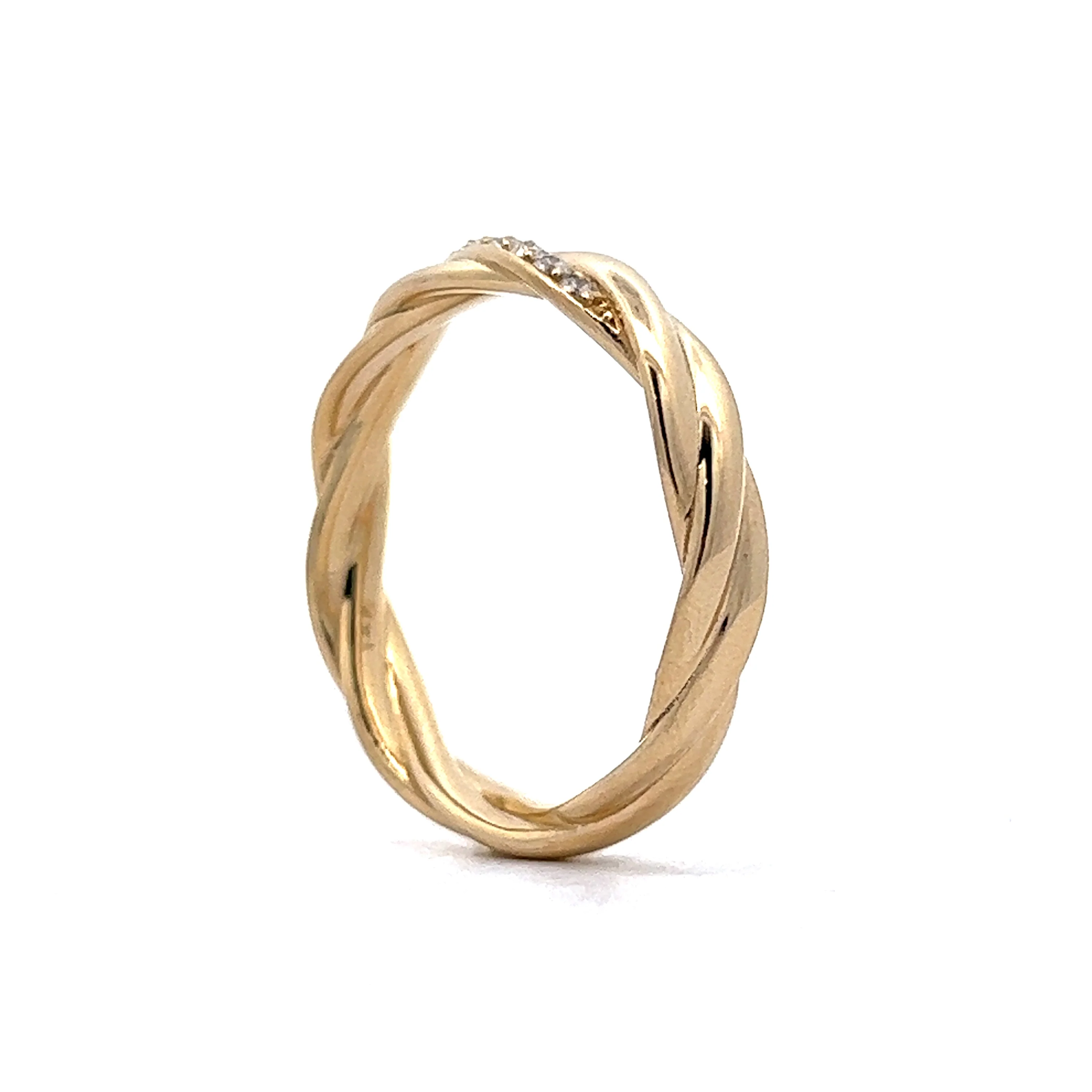 Men's Diamond Wedding Band in 14k Yellow Gold - Image 5