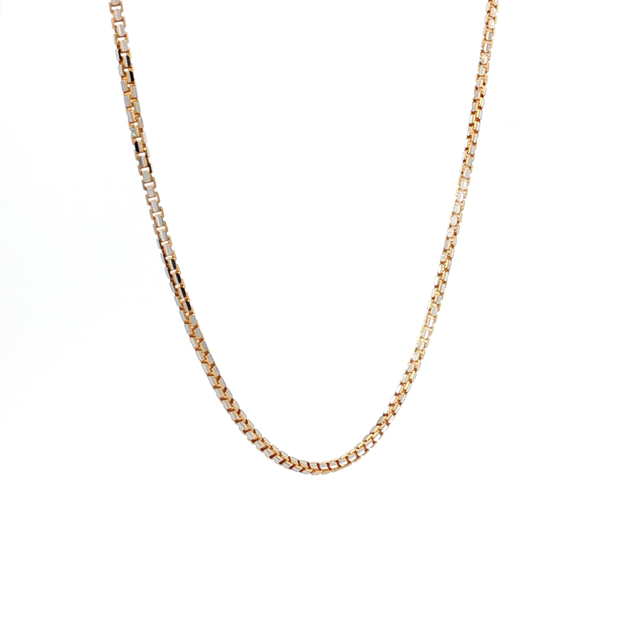 16.5" Box Chain Necklace Two-Tone 18k - Image 3