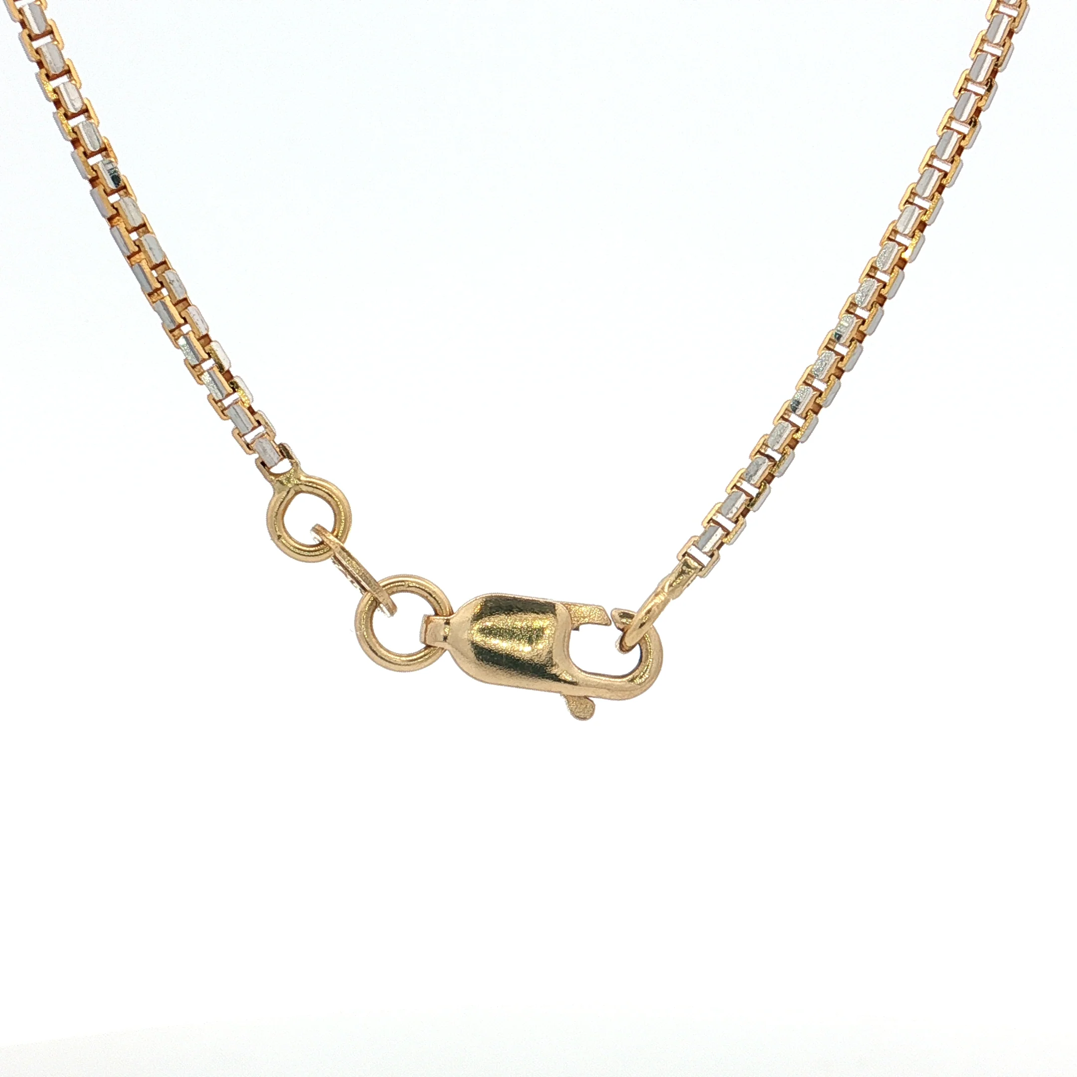 16.5" Box Chain Necklace Two-Tone 18k - Image 4