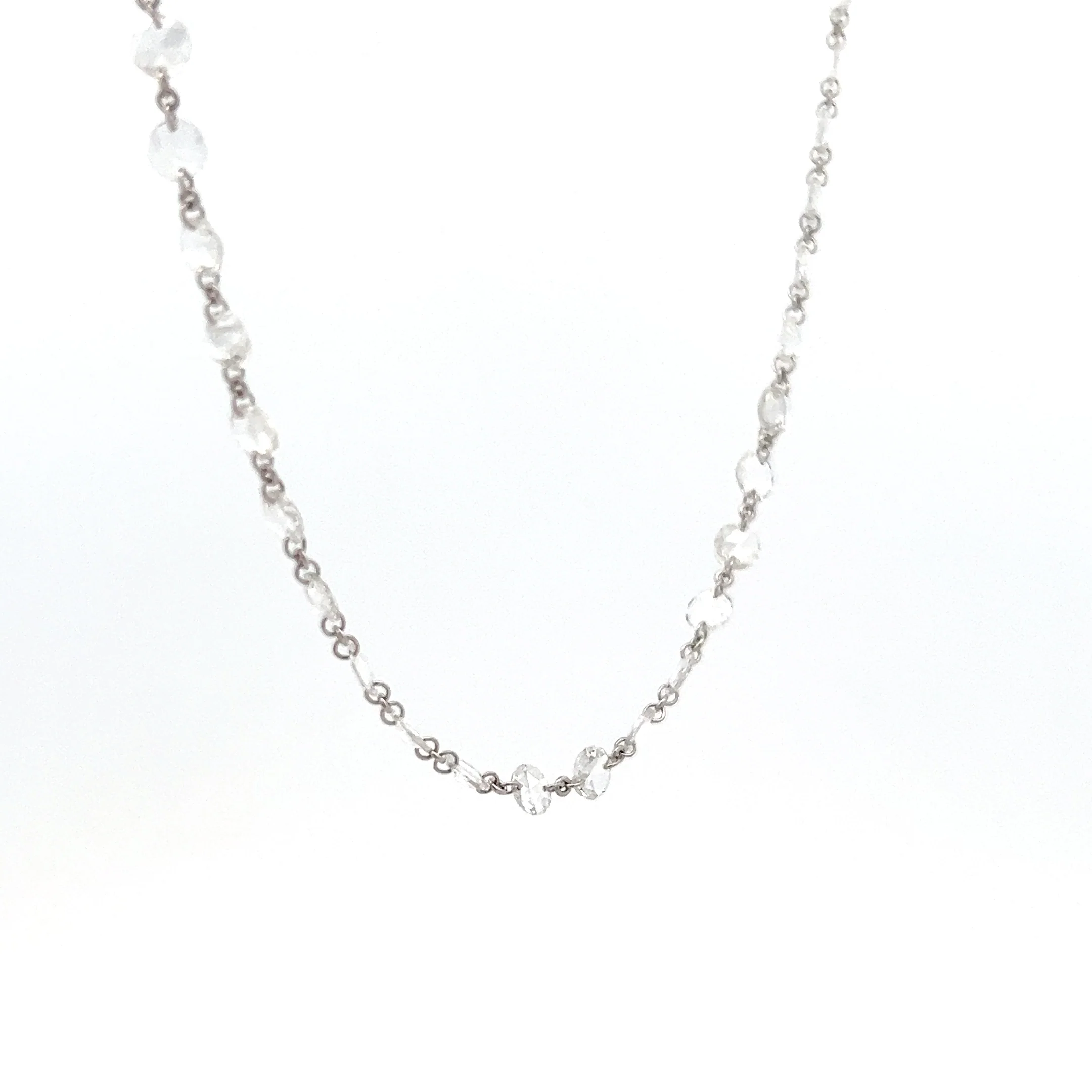 16.65 Rose Cut Diamond Necklace in 18k White Gold - Image 3