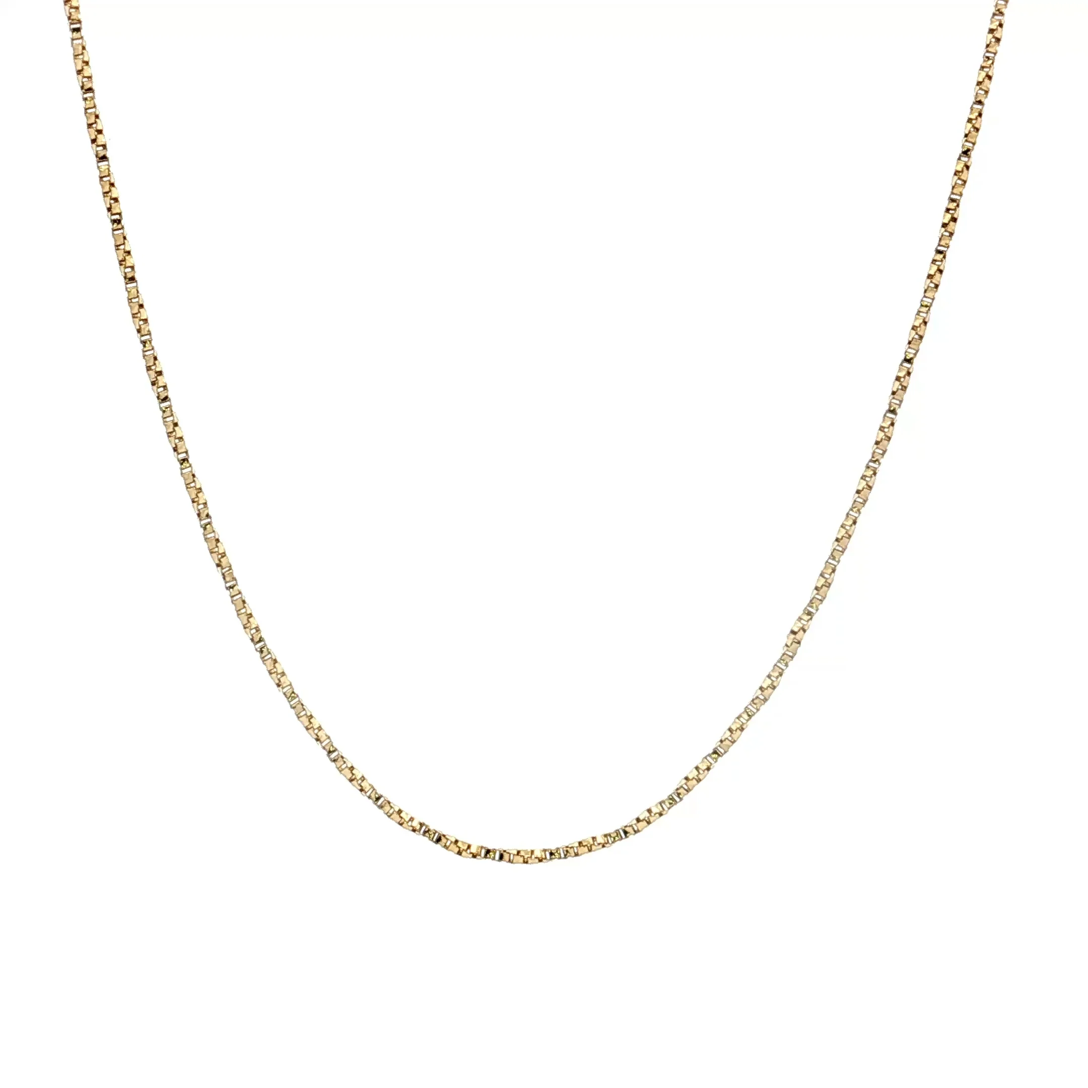 16.75" Twisted Box Chain Necklace 14k Yellow Gold