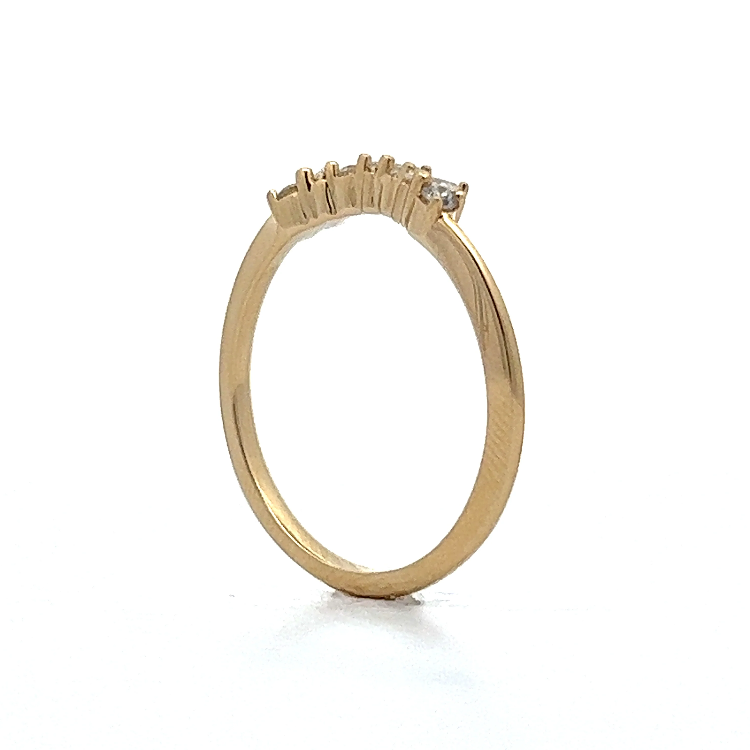 .16 Contoured Diamond Wedding Band in 14k Yellow Gold - Image 4