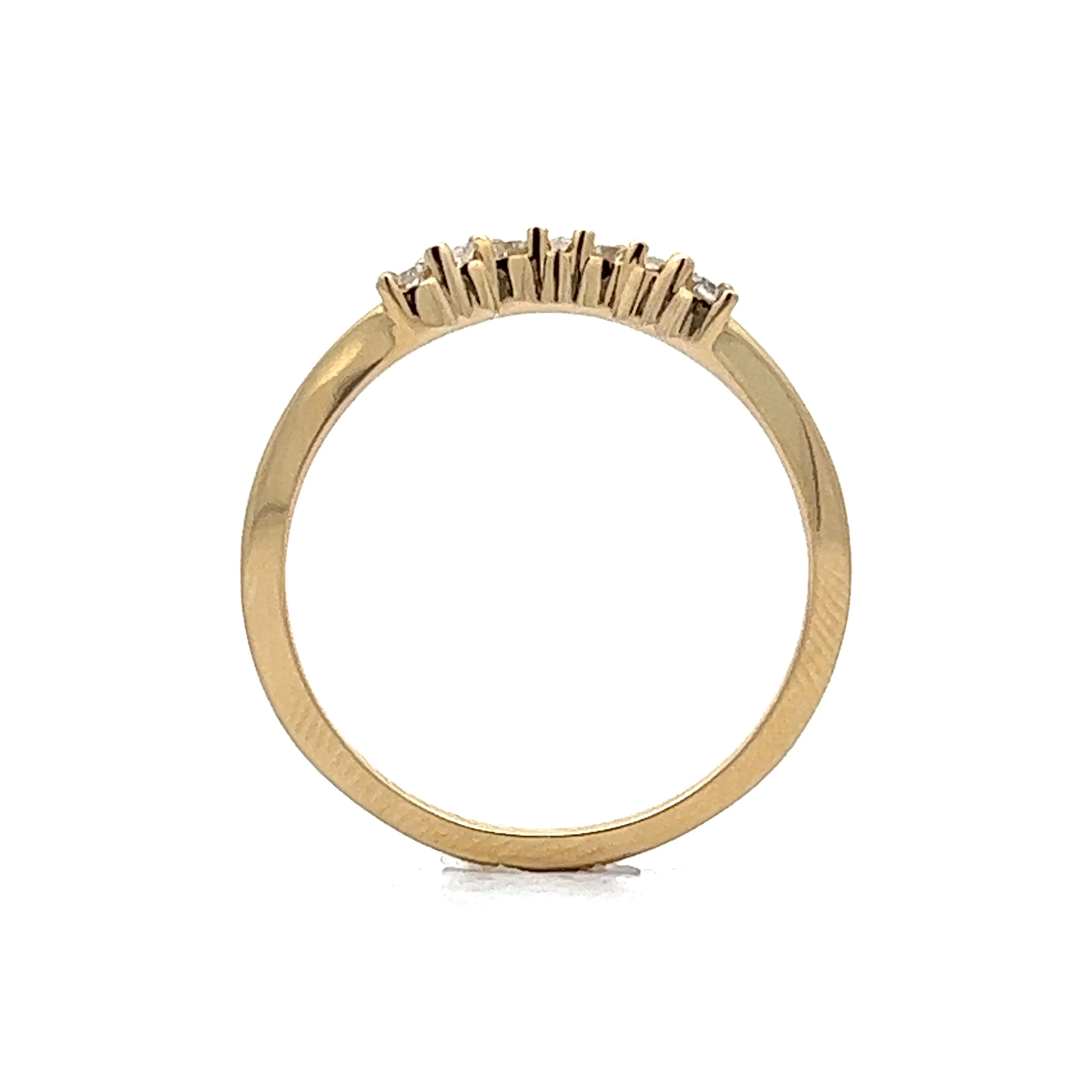 .16 Contoured Diamond Wedding Band in 14k Yellow Gold - Image 5
