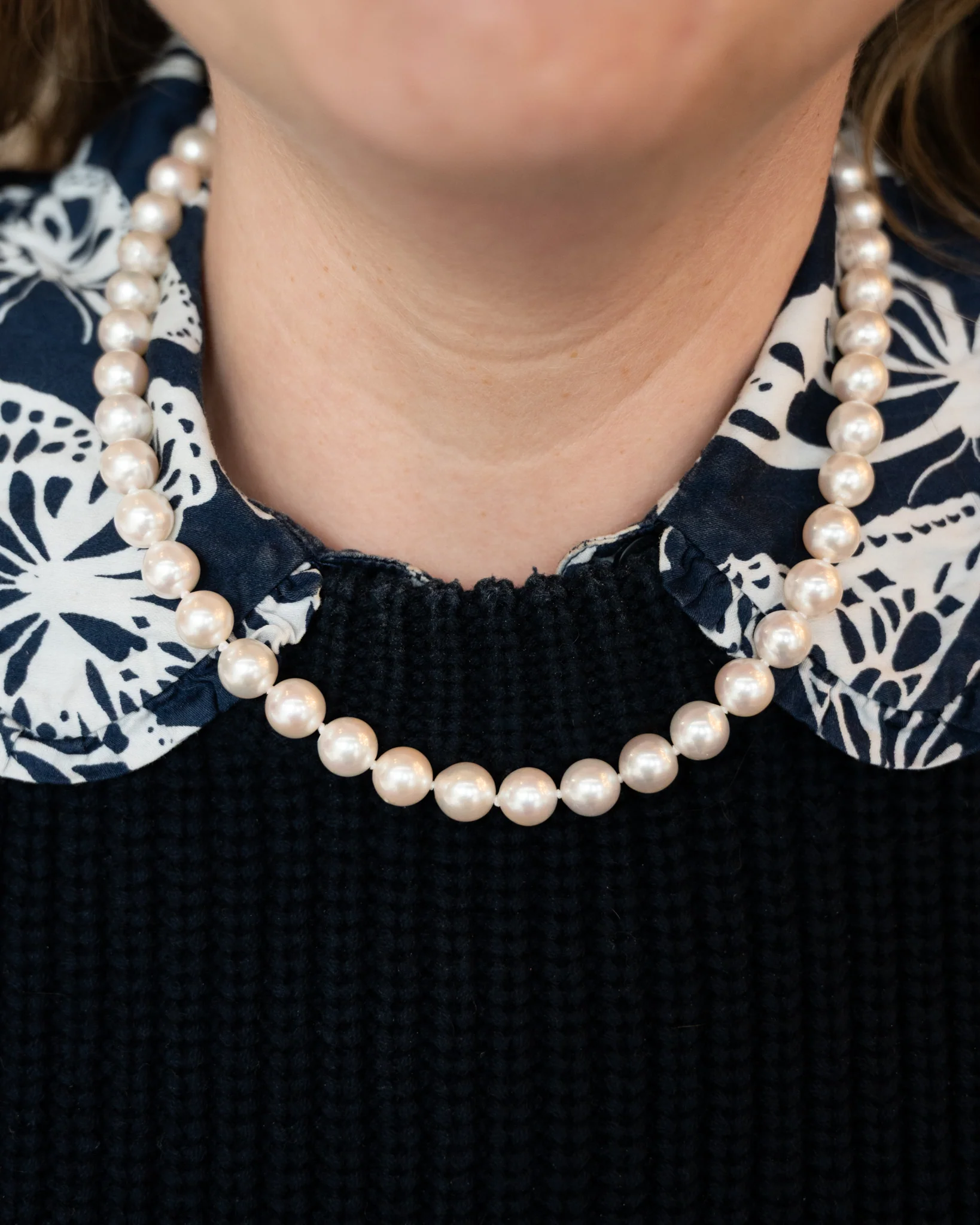 16" Cultured Pearl Necklace in 14k Yellow Gold - Image 6