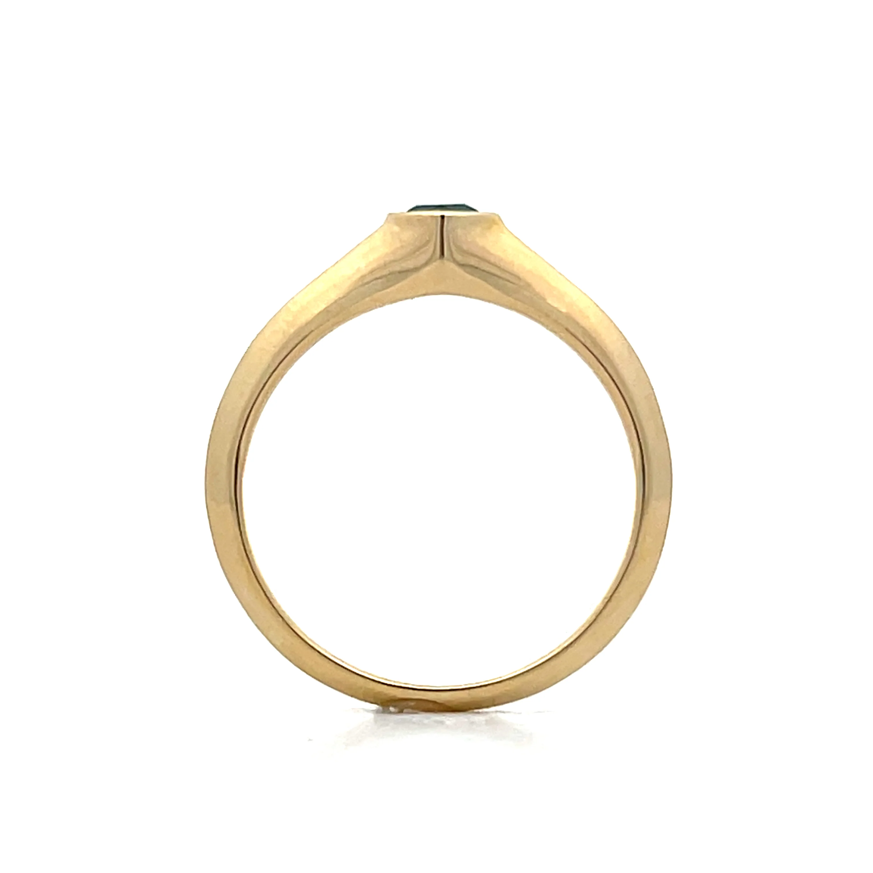 .16 Cushion Cut Emerald Stacking Ring in 14k Yellow Gold - Image 4