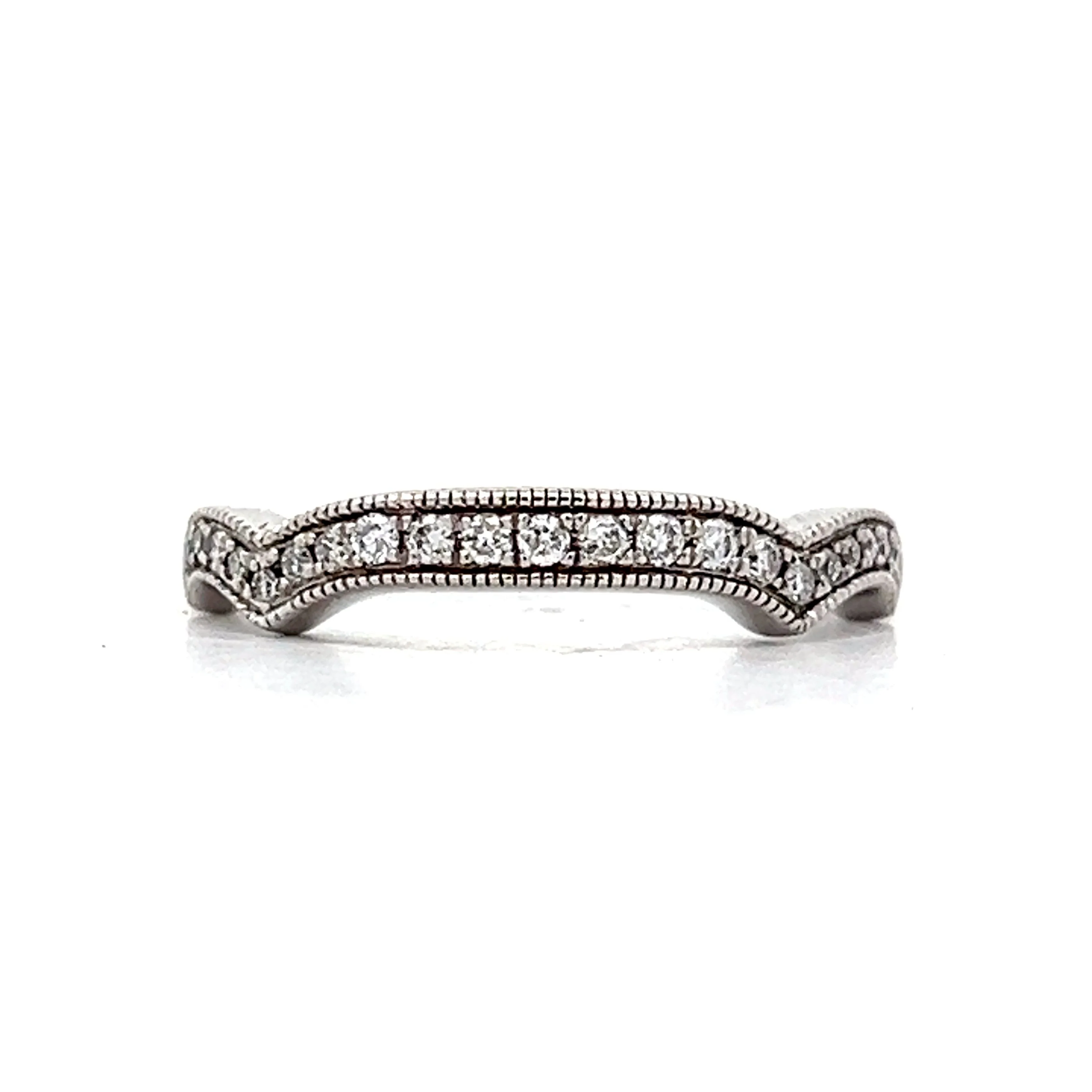 .16 Diamond Contour Wedding Band in 14k White Gold