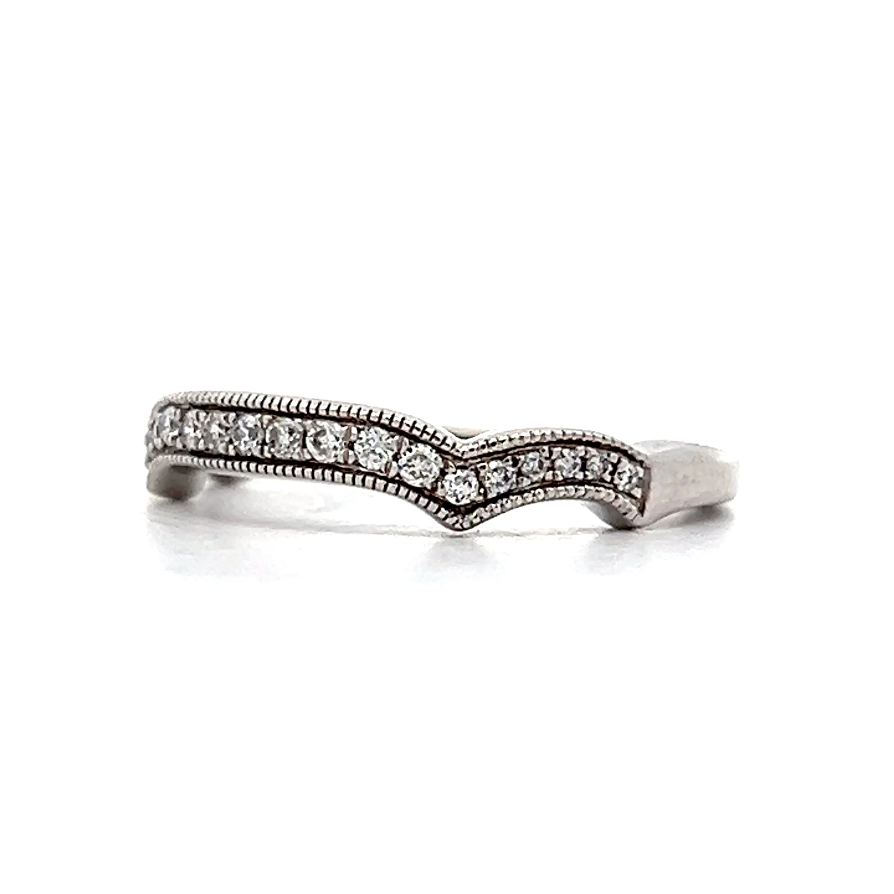 .16 Diamond Contour Wedding Band in 14k White Gold - Image 2