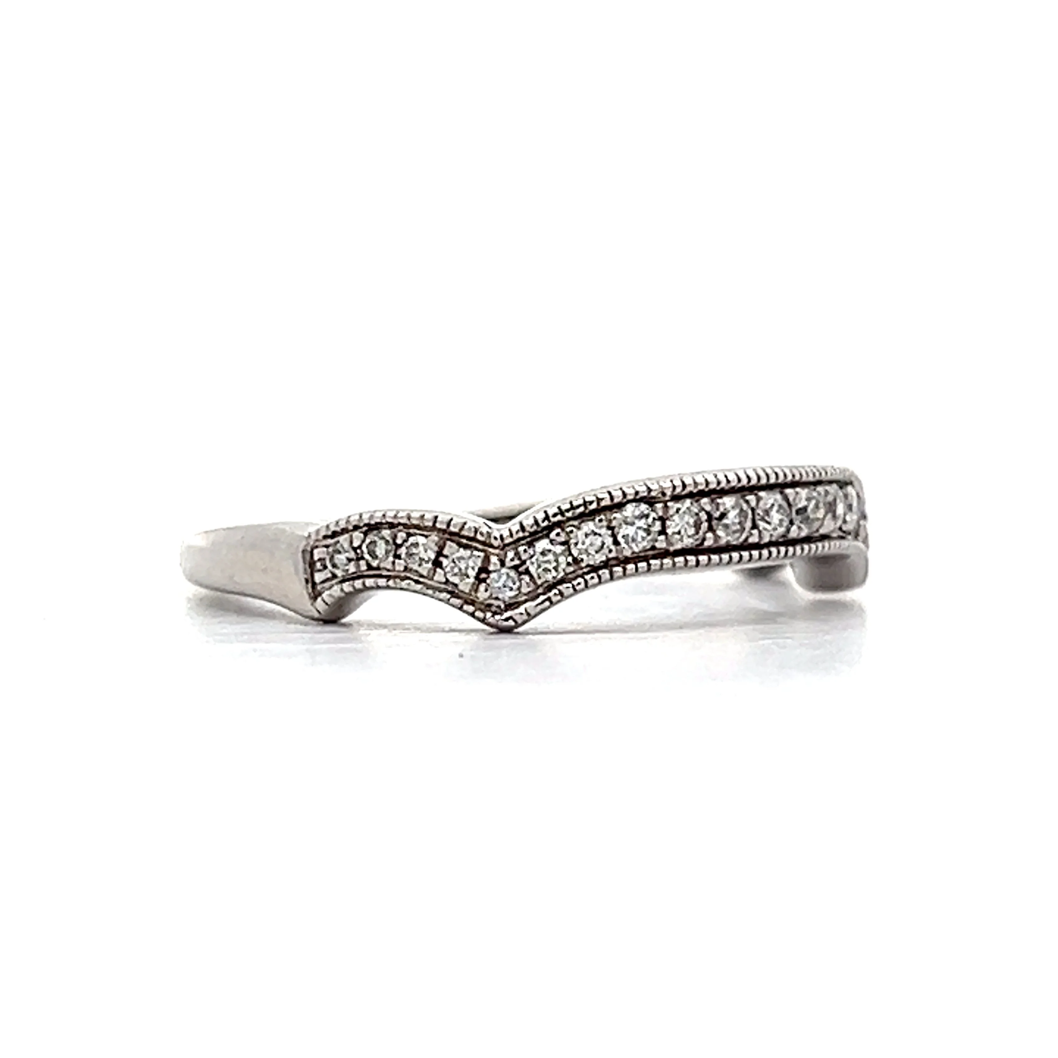 .16 Diamond Contour Wedding Band in 14k White Gold - Image 3