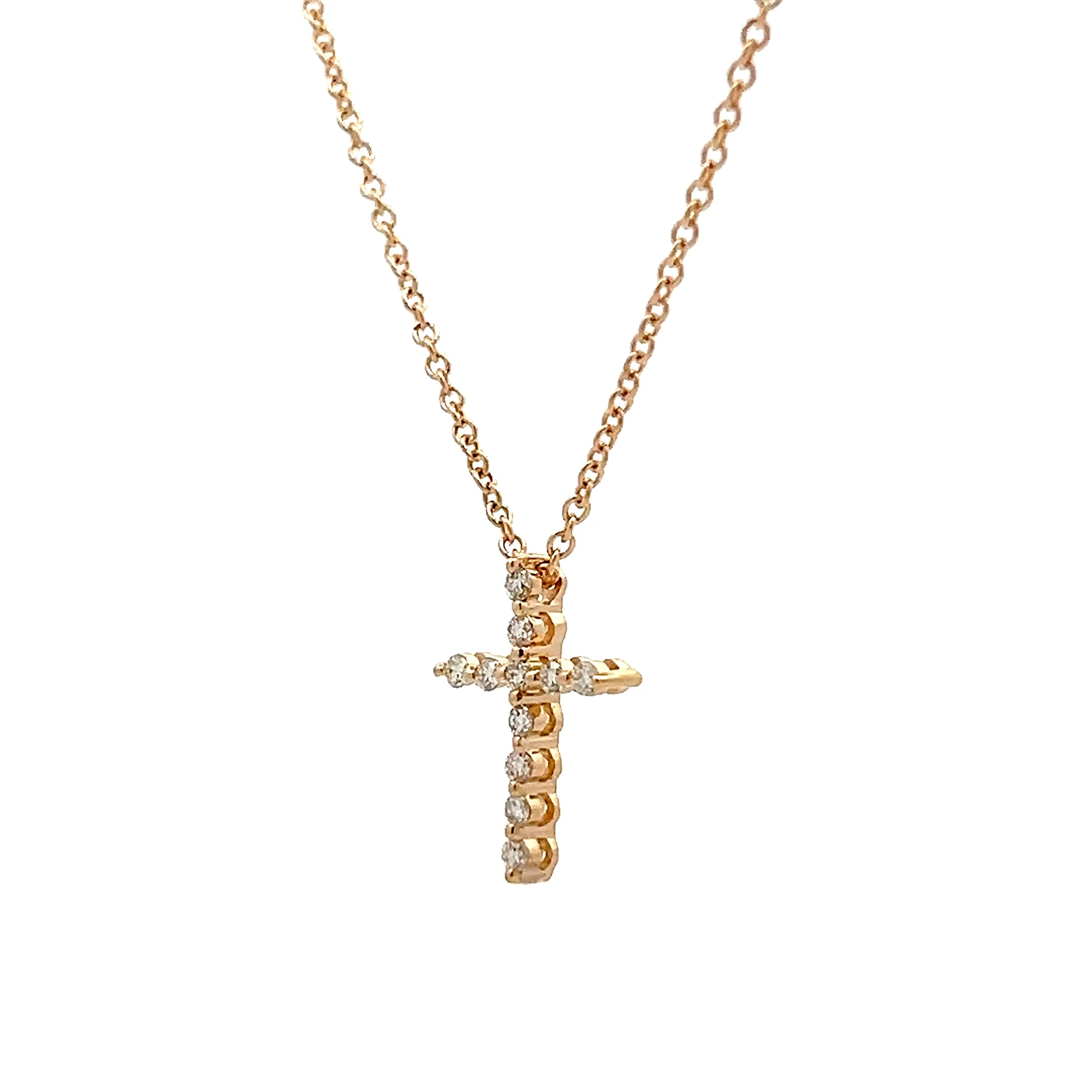 .16 Diamond Cross Pendant Necklace in 14k Yellow Gold - Image 2