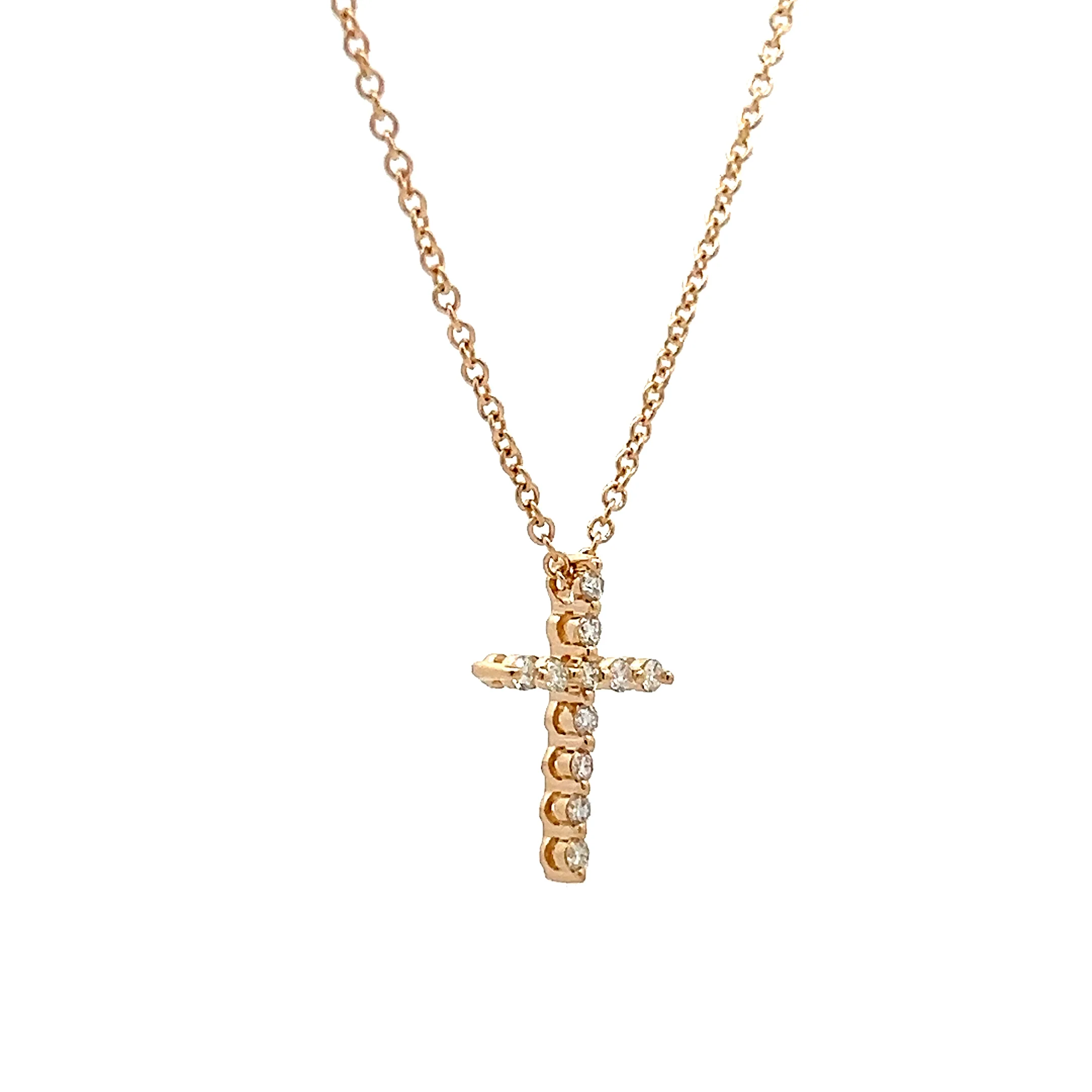 .16 Diamond Cross Pendant Necklace in 14k Yellow Gold - Image 3