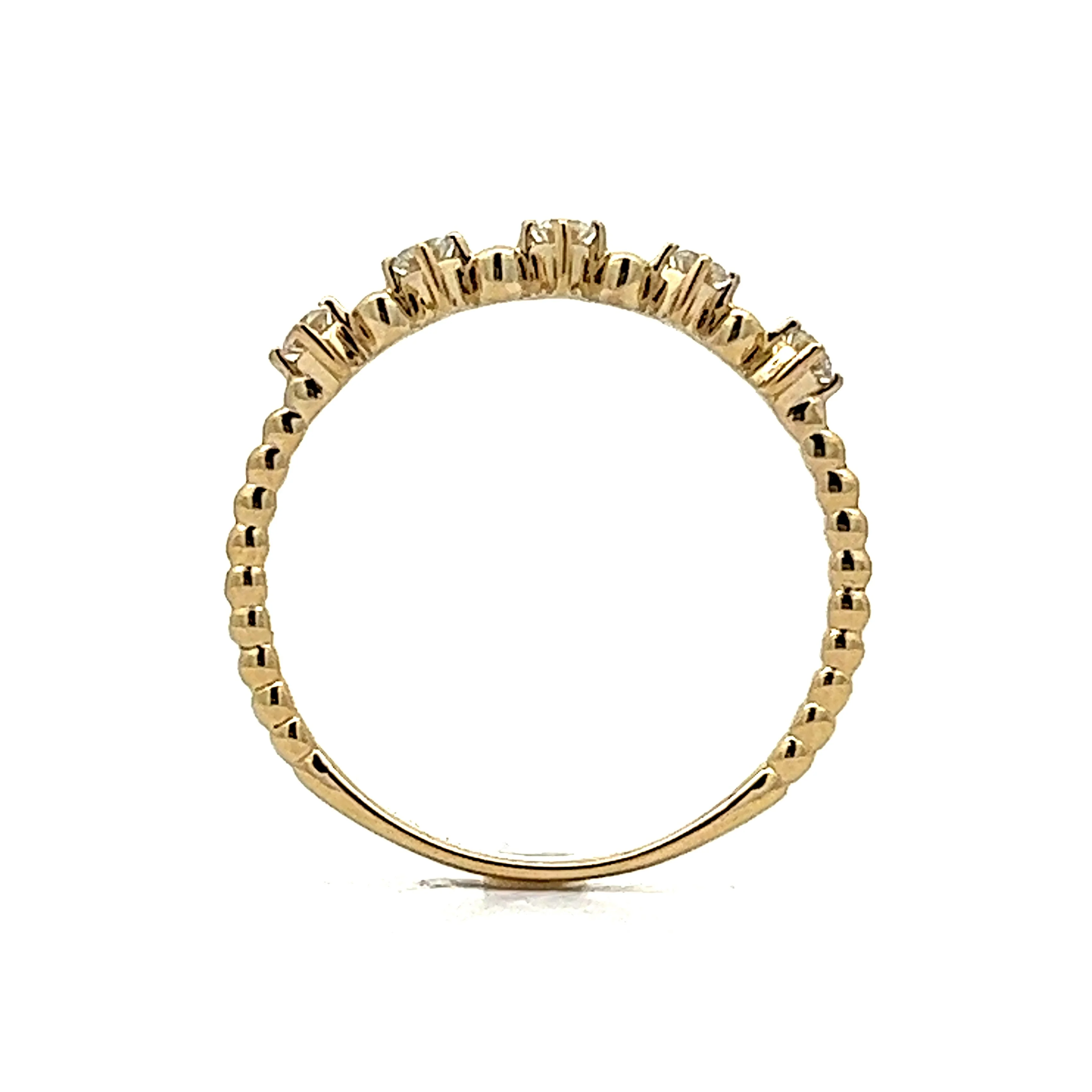 .16 Diamond Five Stone Stacking Wedding Band in Yellow Gold - Image 4