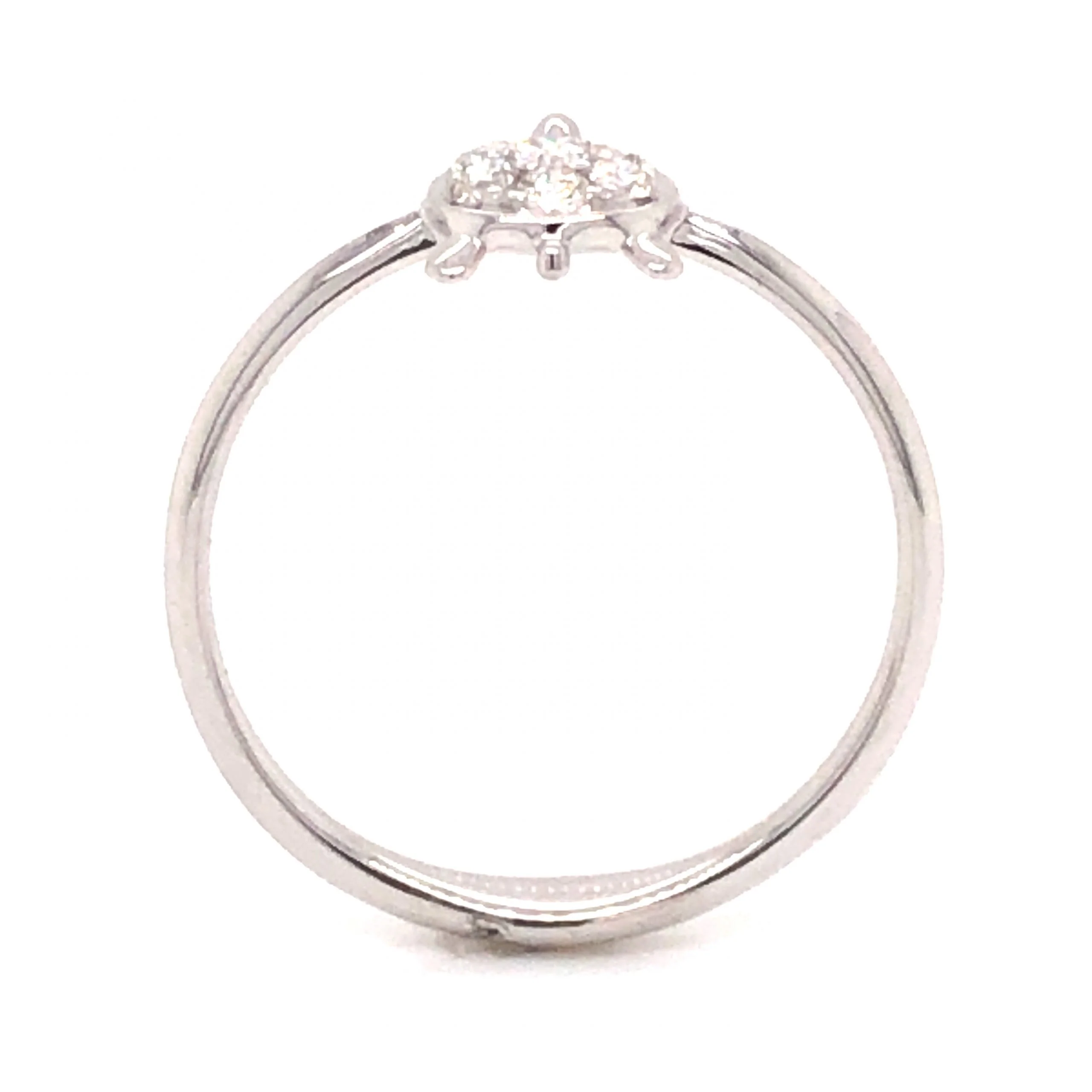 .16 Diamond Turtle Stacking Ring in 18k White Gold - Image 4