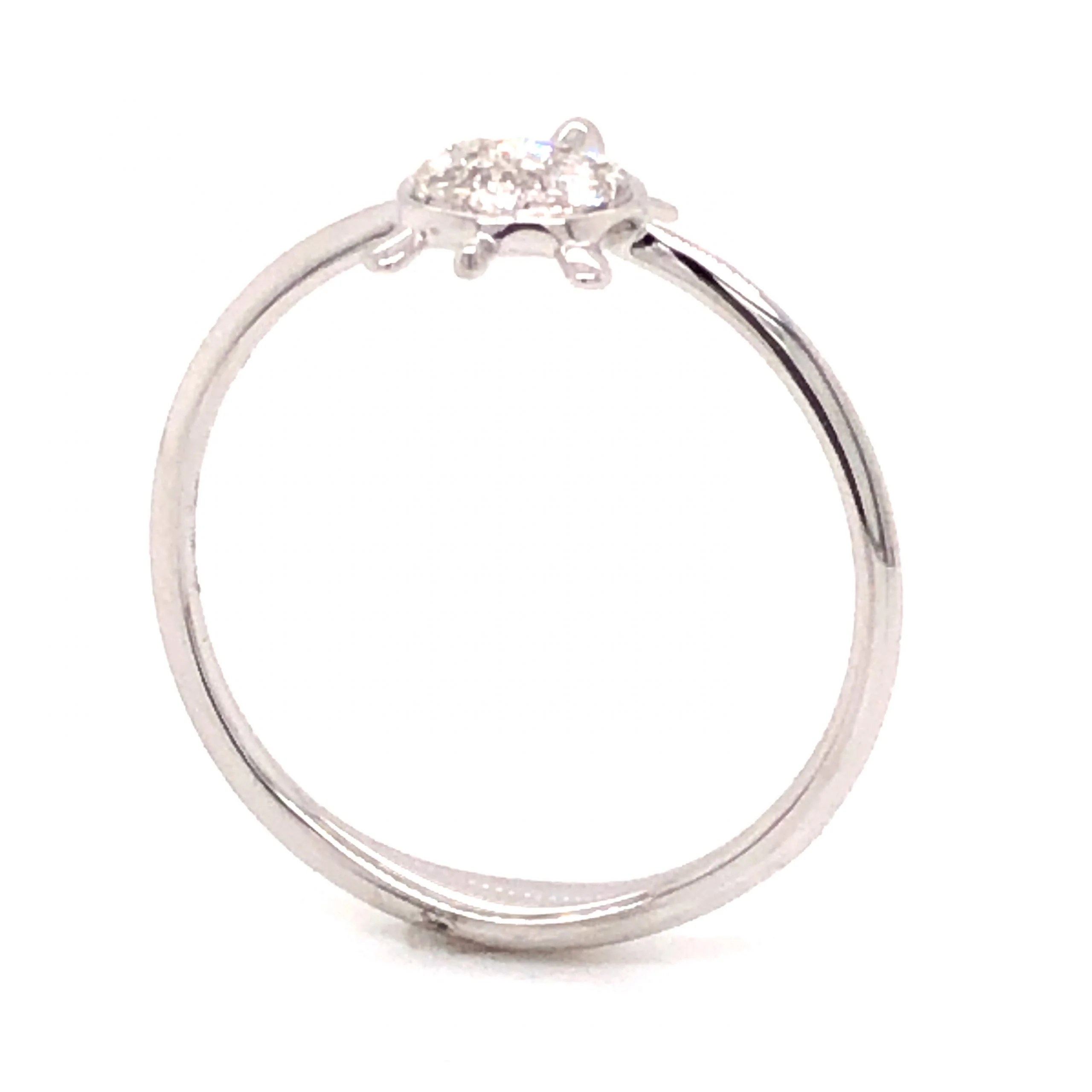 .16 Diamond Turtle Stacking Ring in 18k White Gold - Image 5