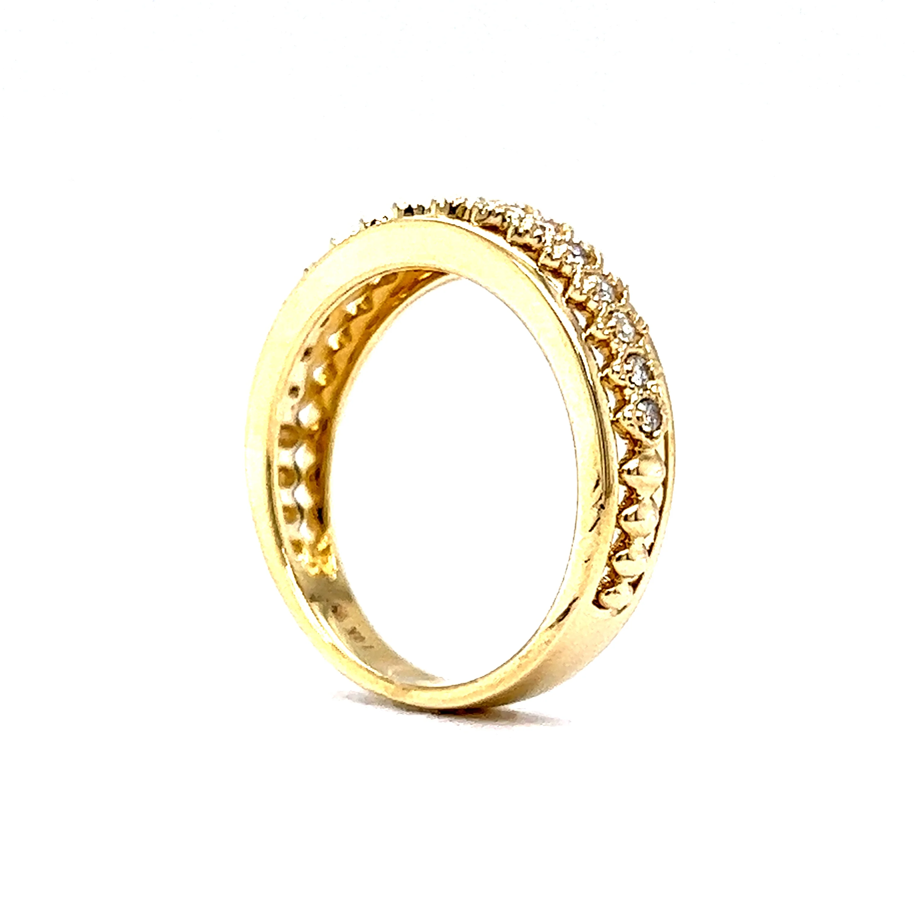 .16 Round Brilliant Diamond Stacking Ring in 14k Yellow Gold - Image 5