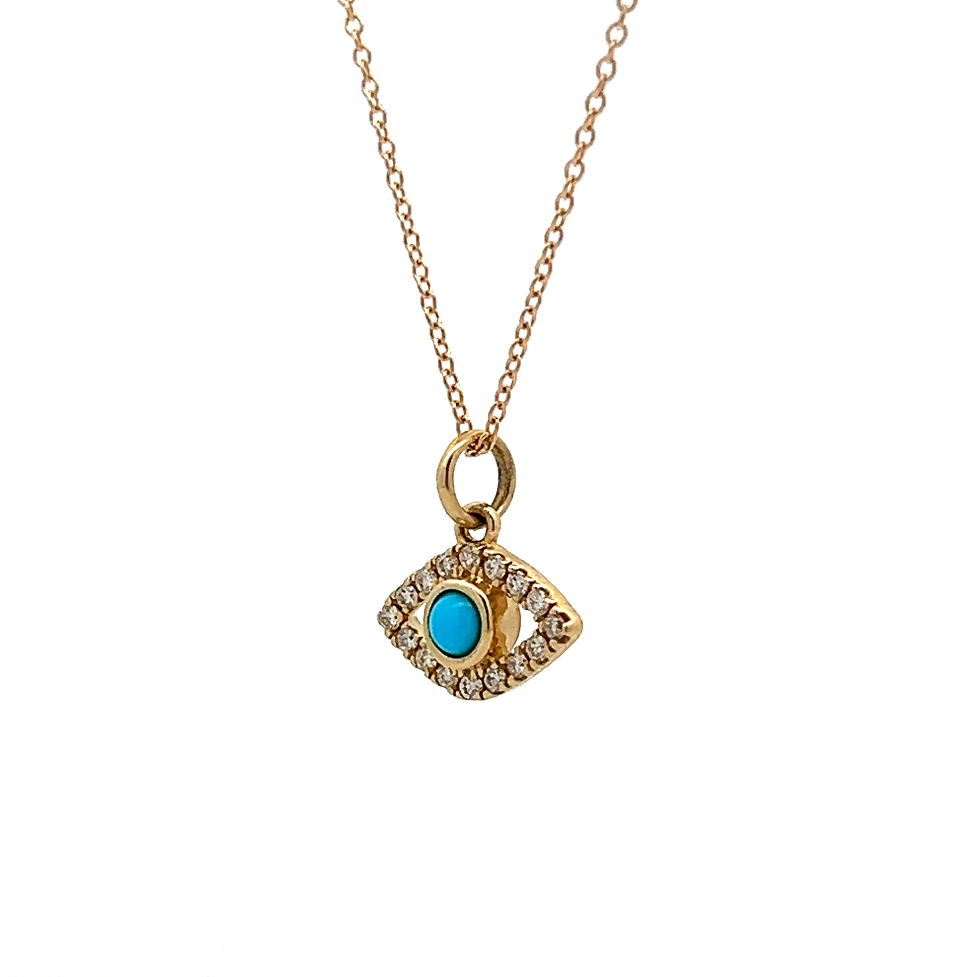 .16 Evil Eye Pendant Necklace in 14 Karat Yellow Gold - Image 2