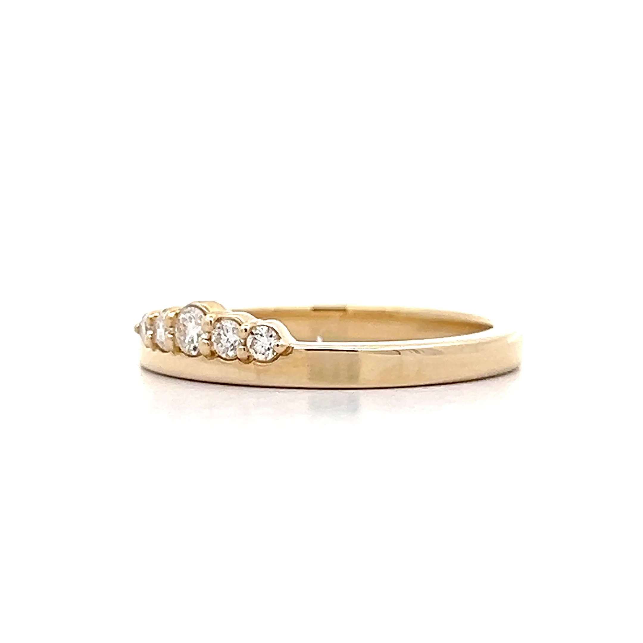 .16 Five Stone Diamond Wedding Band in 14k Yellow Gold - Image 2