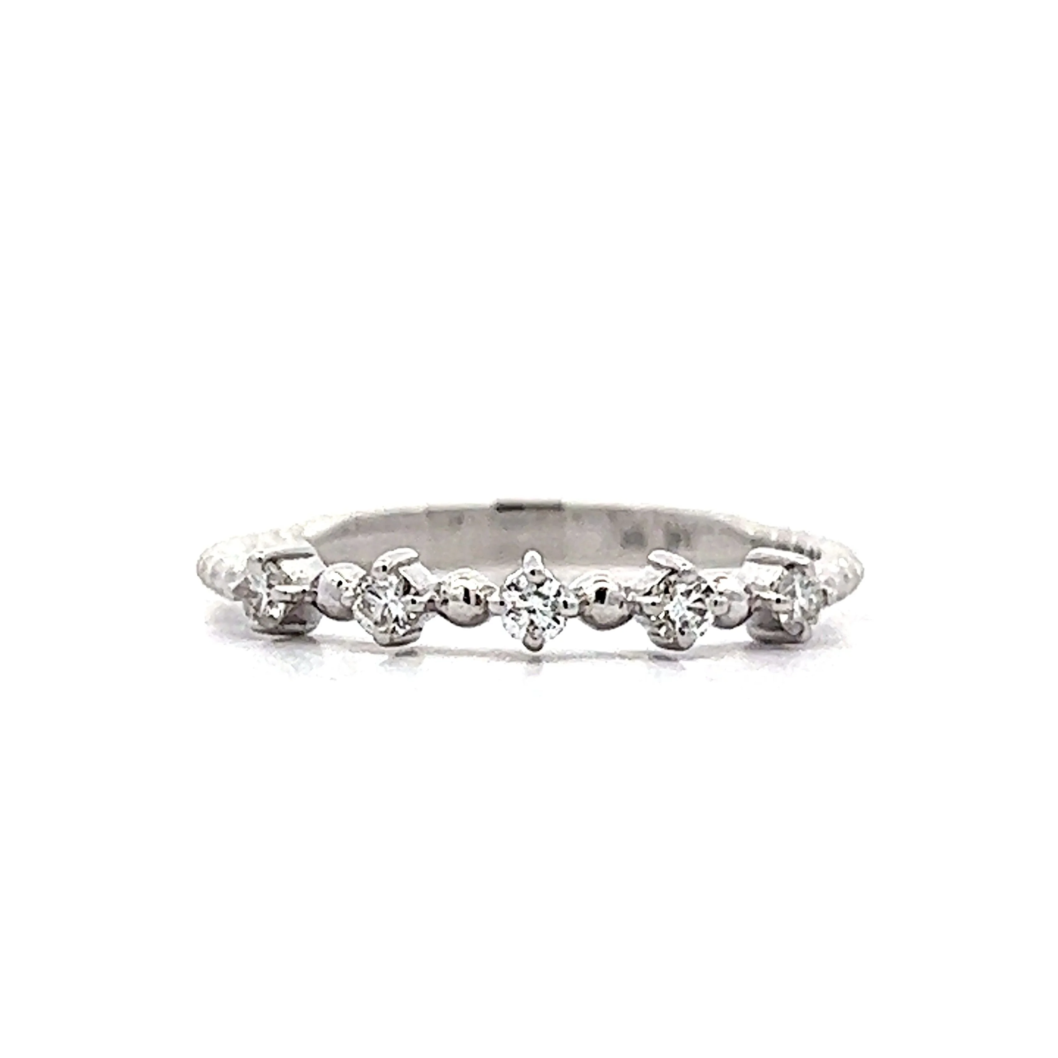 .16 Five Stone Diamond Wedding Band in White Gold