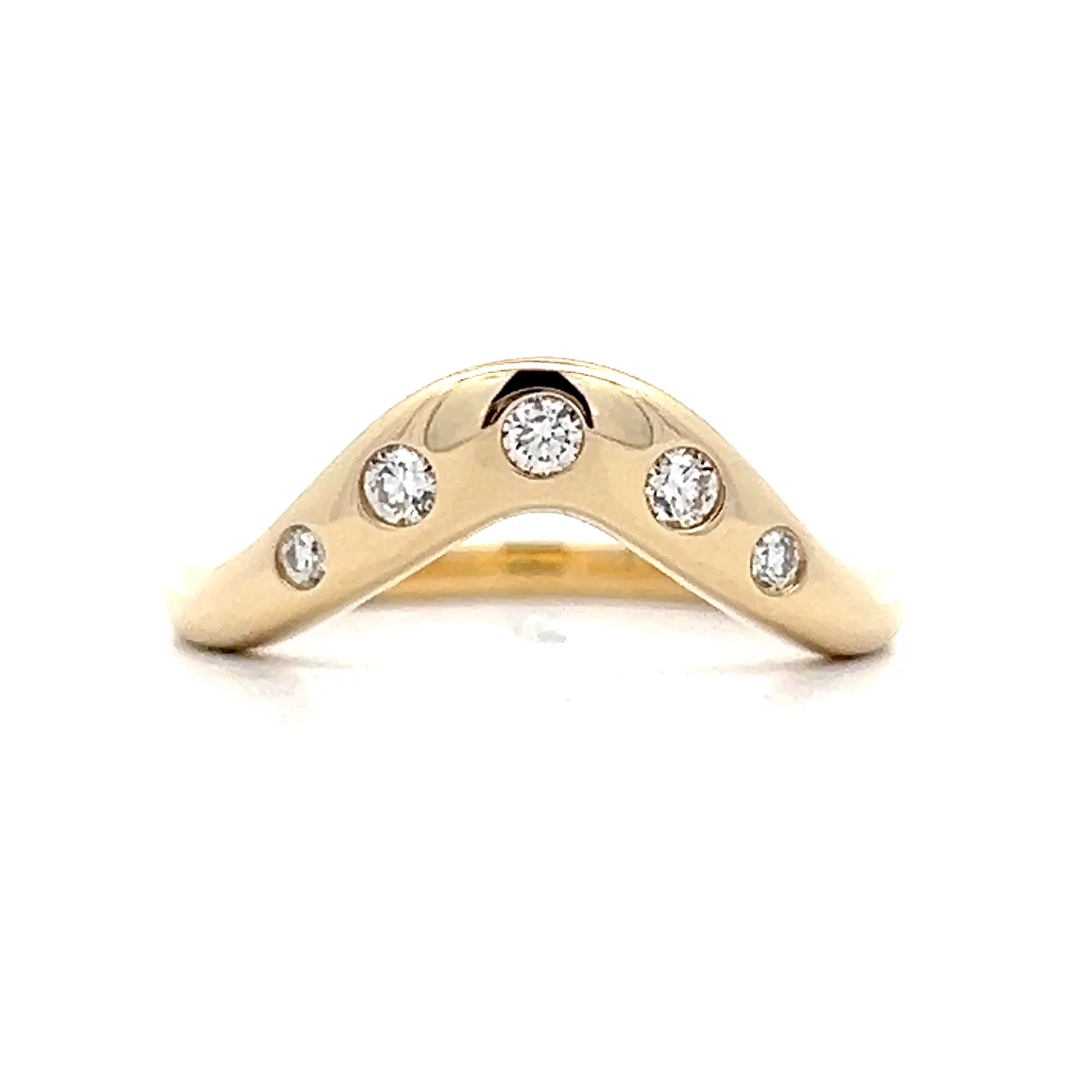 .16 Flush Set Diamond Contour Band in 14k