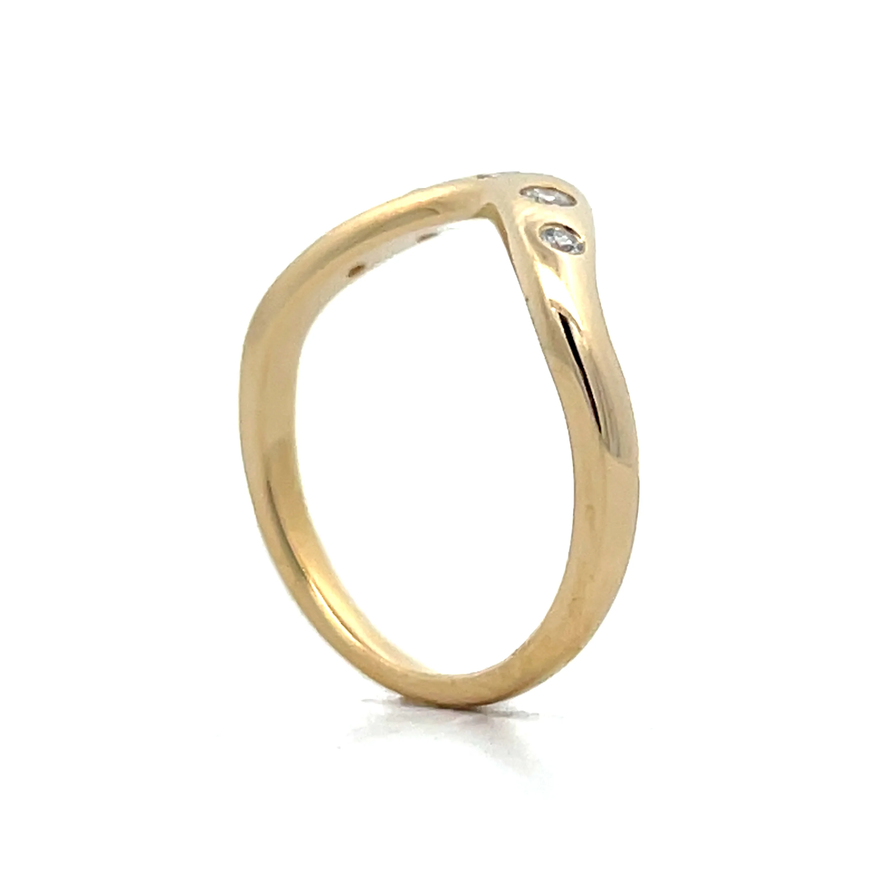 .16 Flush Set Diamond Contour Band in 14k - Image 5