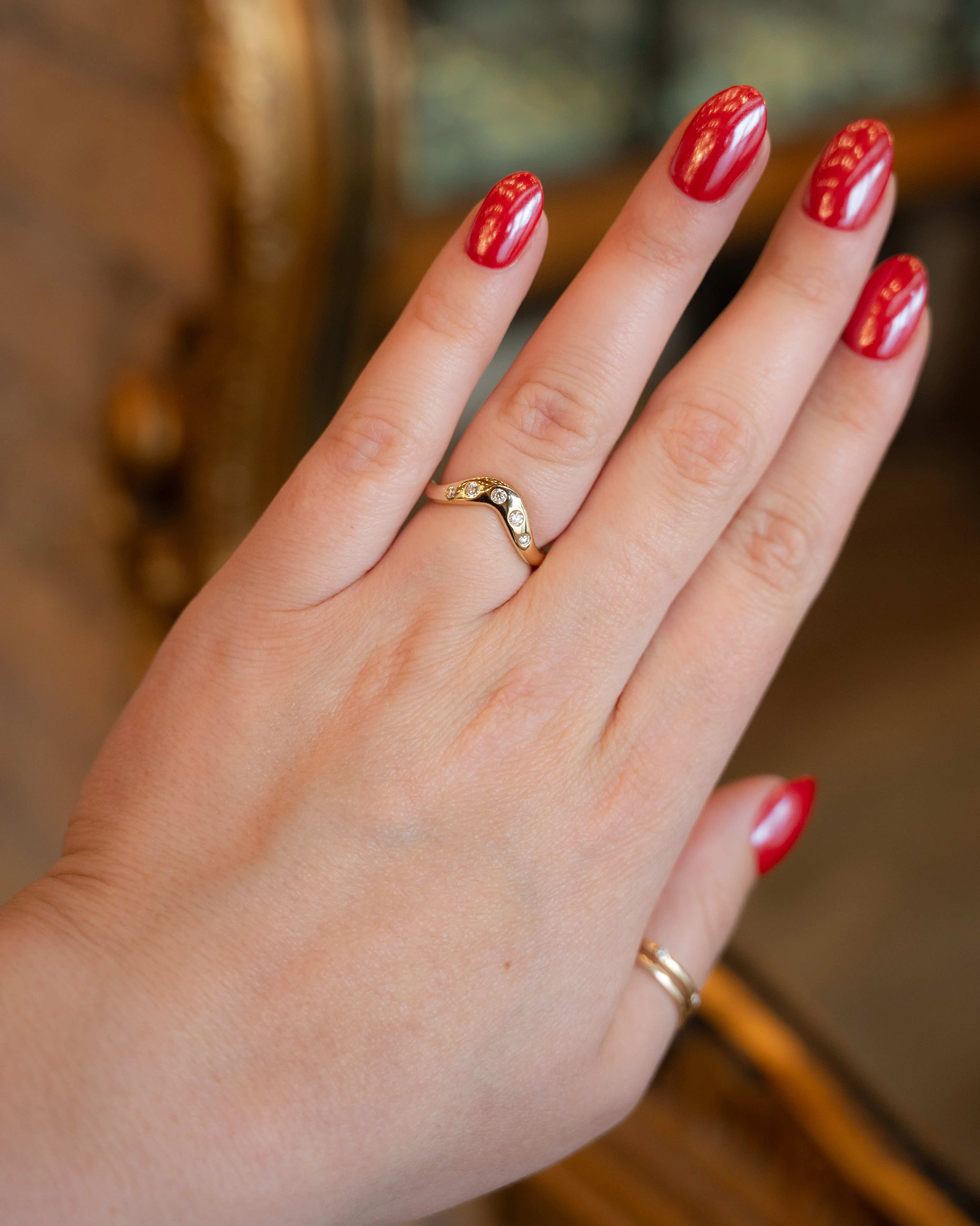 .16 Flush Set Diamond Contour Band in 14k - Image 6